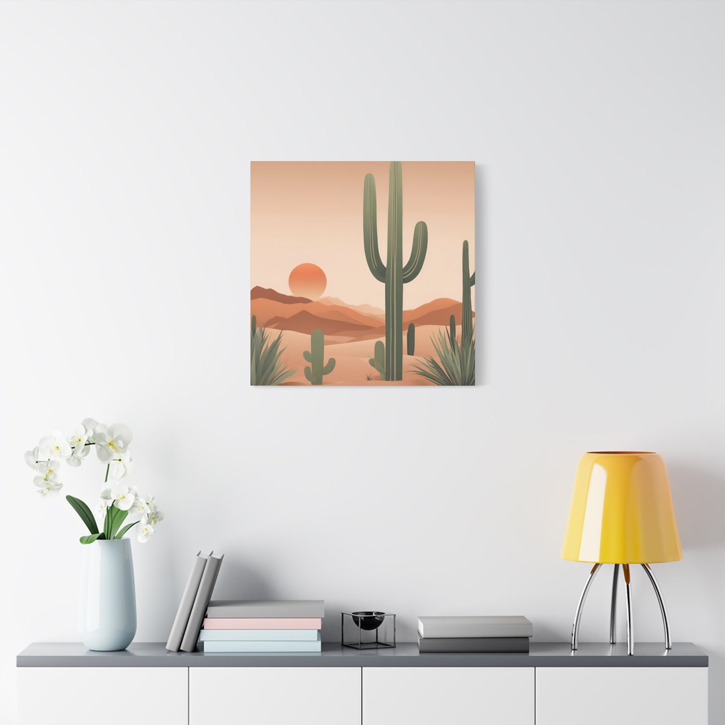 Desert Sunset Art Canvas - Stunning Landscape Wall Decor for Modern Homes