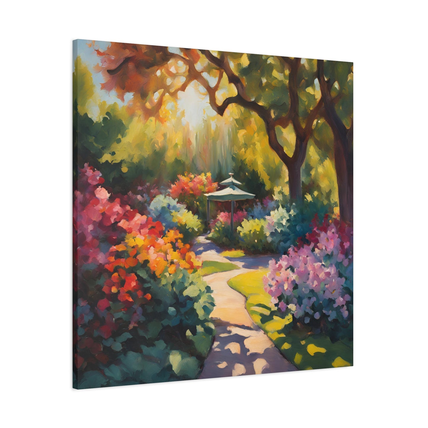 Vibrant Garden Path Canvas Artwork