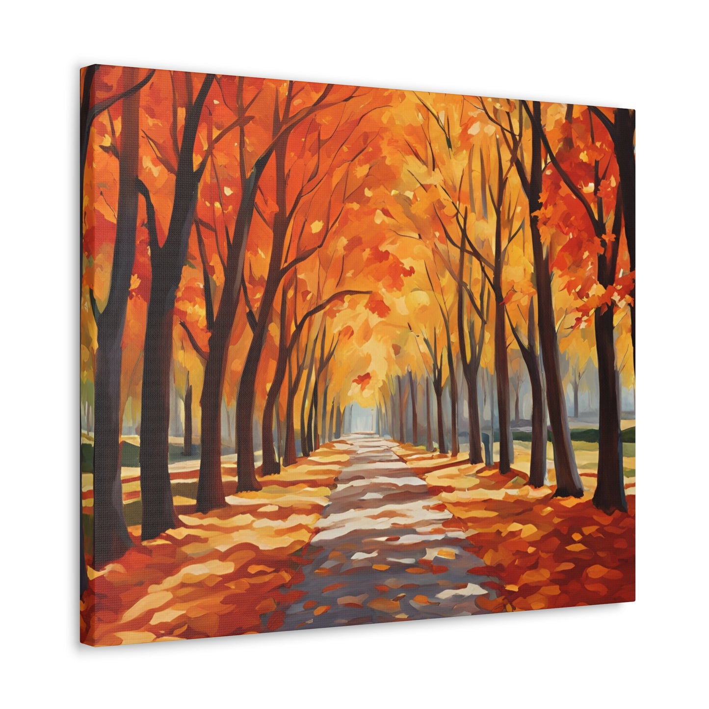 Canvas Wall Art - Autumn Path Canvas Gallery Wrap - Vibrant Fall Landscape Decor