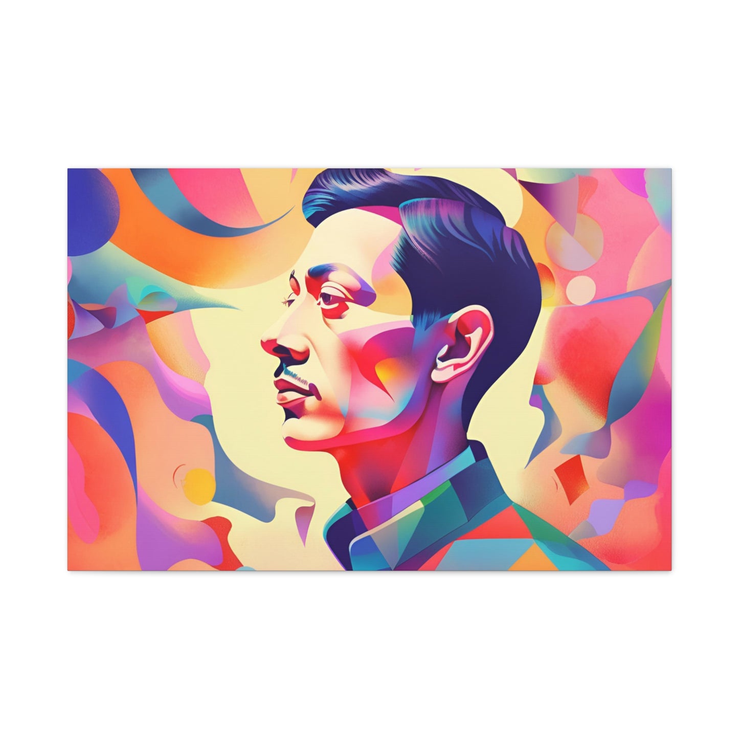 Vibrant Canvas Gallery Wrap - Abstract Male Portrait Art