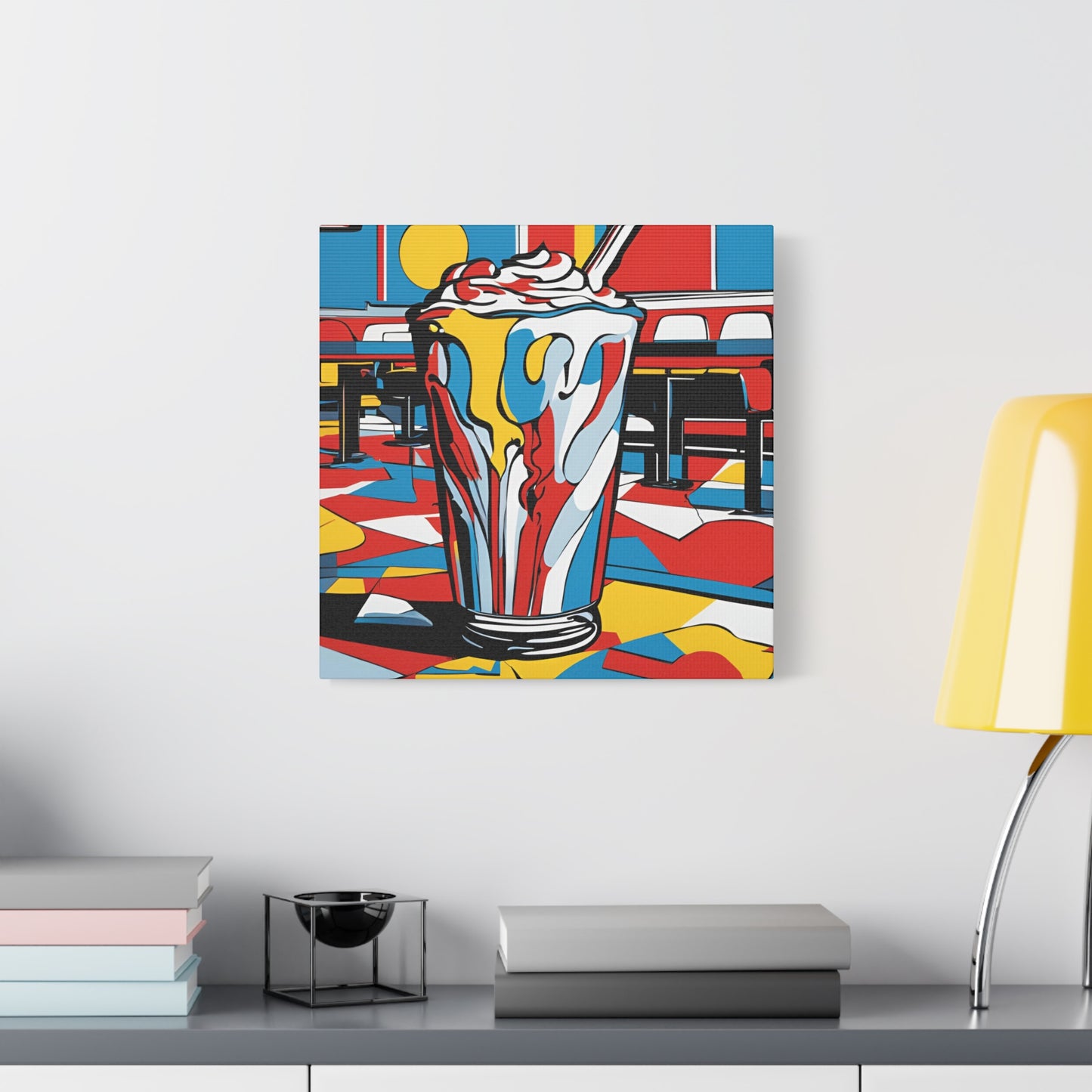 Retro Milkshake Canvas Wall Art – Fun & Vibrant Diner-Inspired Decor