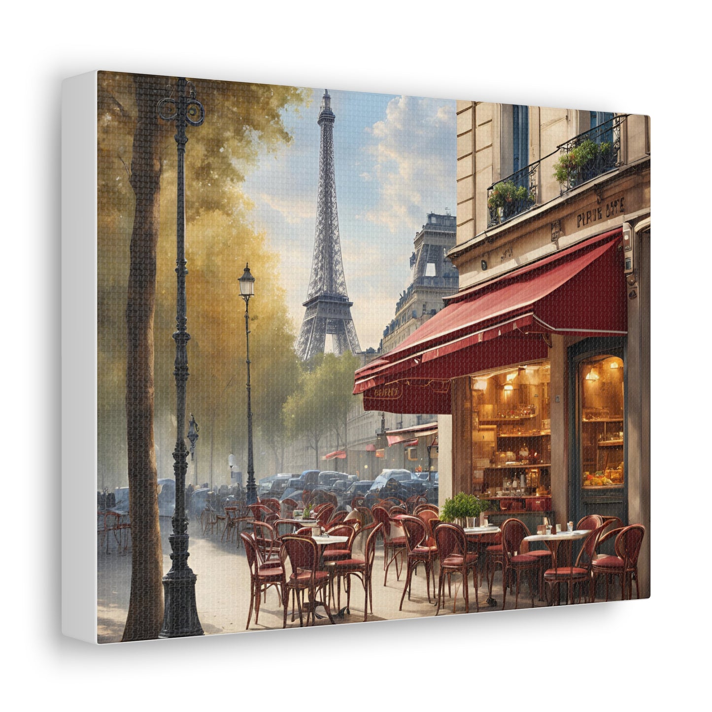 Parisian Café Canvas Gallery Wrap - Scenic Wall Decor for Home & Office