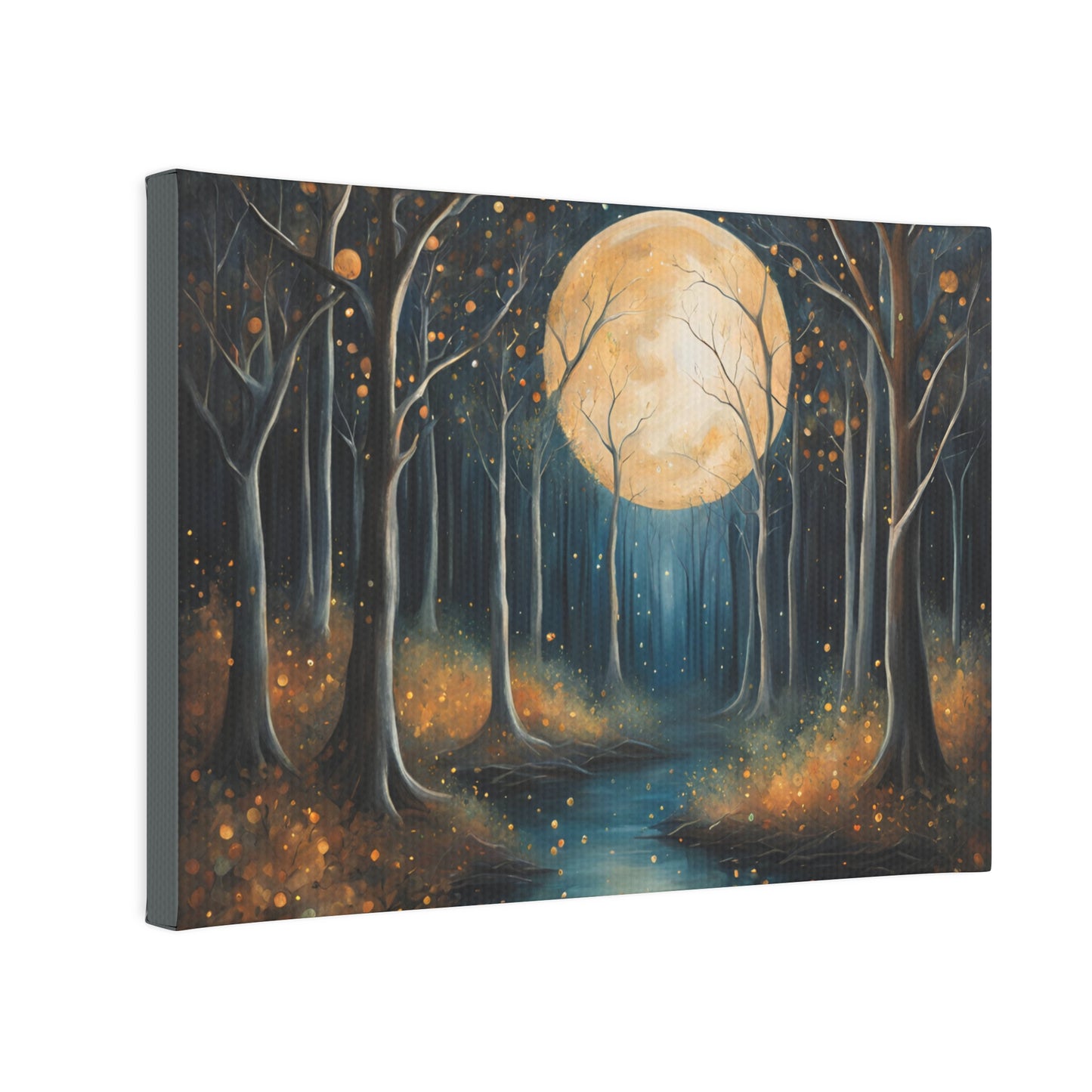 Moonlit Forest Canvas Photo Tile - Enchanting Nature Art for Home Decor