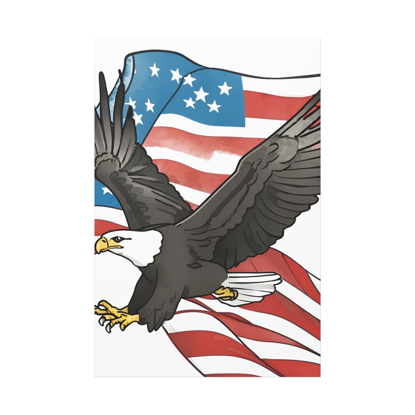 Patriotic Eagle Canvas Wall Art