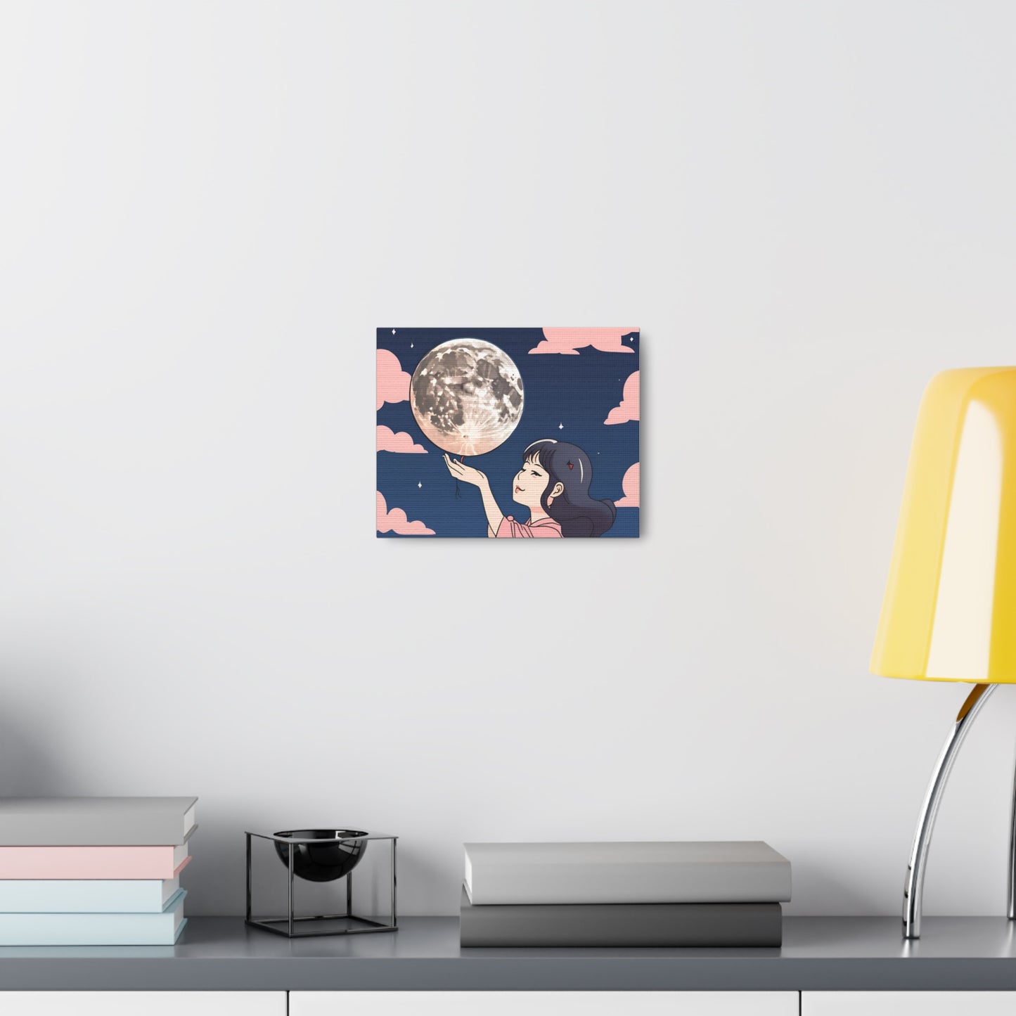 Canvas Gallery Wraps - Girl Holding the Moon Wall Art