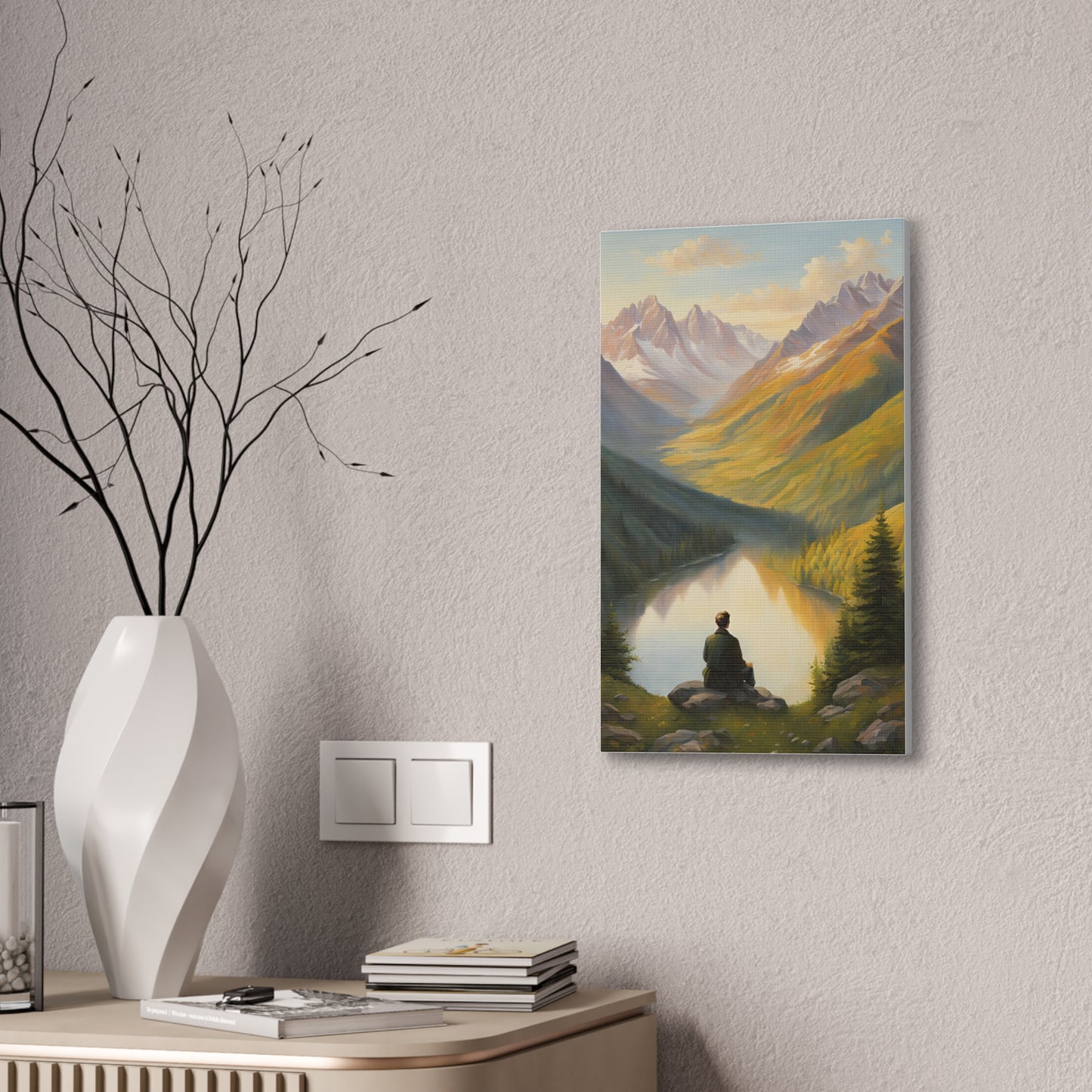 Serene Mountain Landscape Canvas Print - Tranquil Wall Art for Nature Lovers