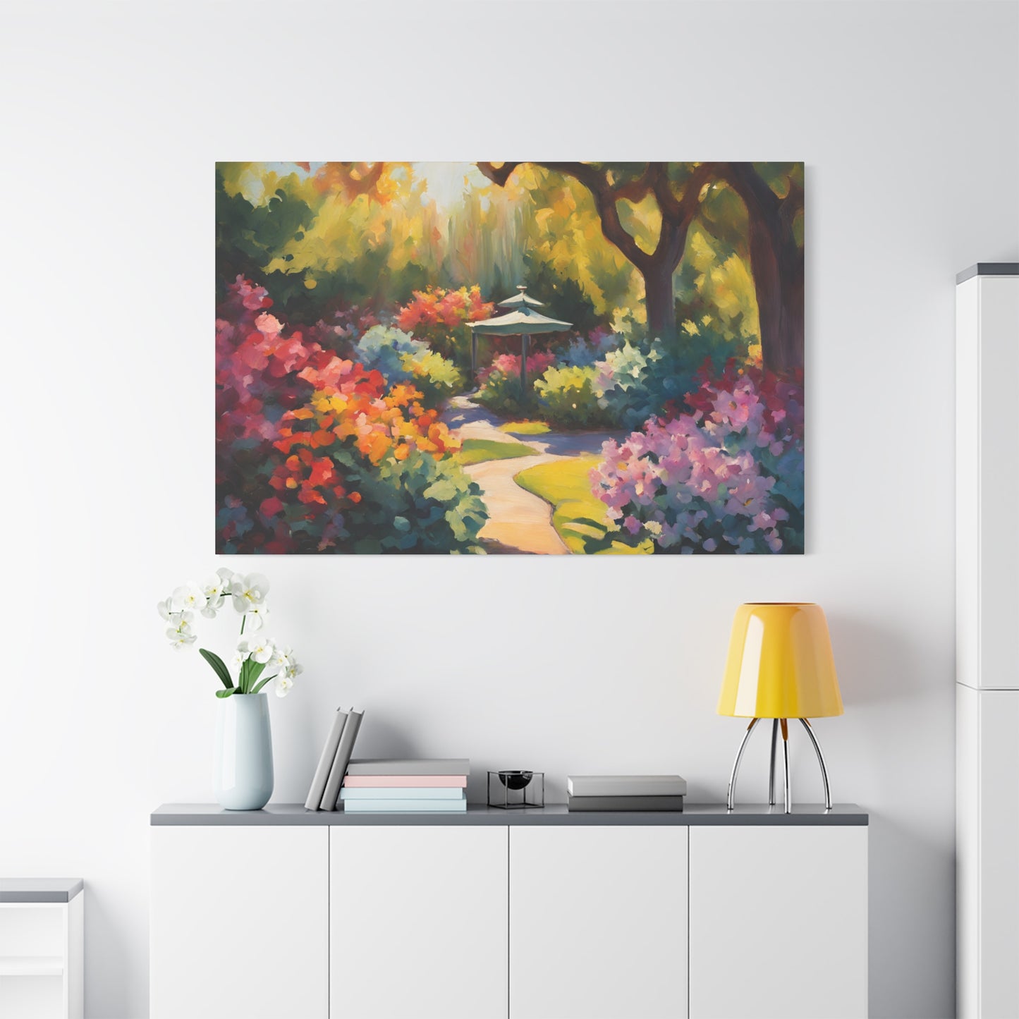 Vibrant Garden Path Canvas Artwork