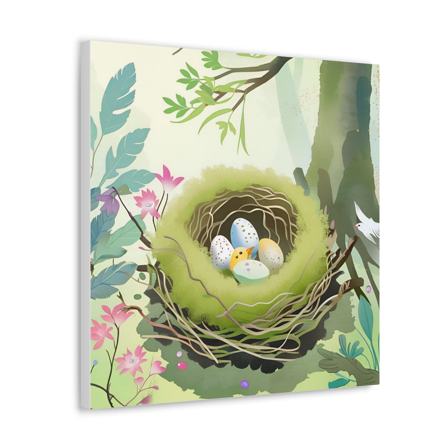 Spring Nest Canvas Gallery Wrap - Nature Artwork for Home Decor