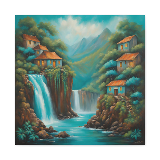 Tranquil Waterfall Canvas Art – Serene Landscape Wall Decor for Home & Office