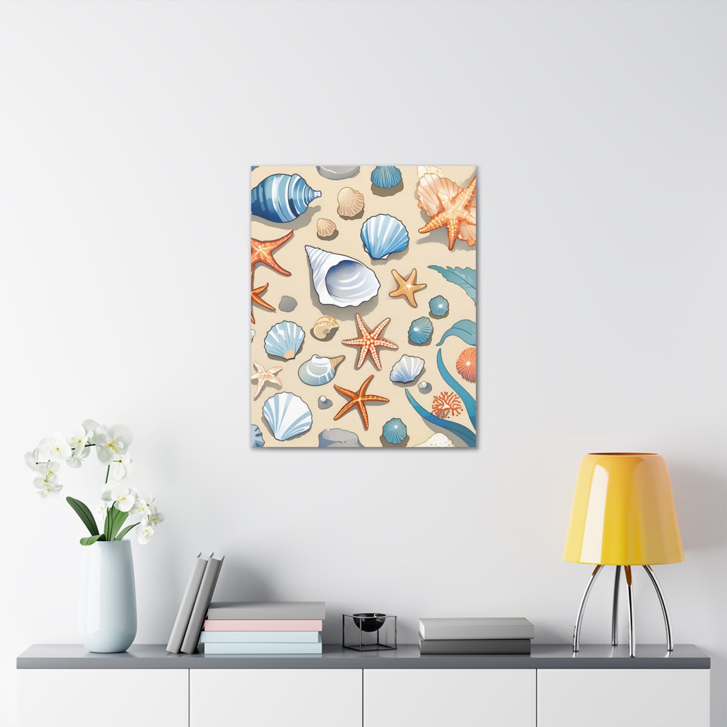 Coastal Seashell Canvas Gallery Wrap - Nautical Wall Art for Beach Lovers