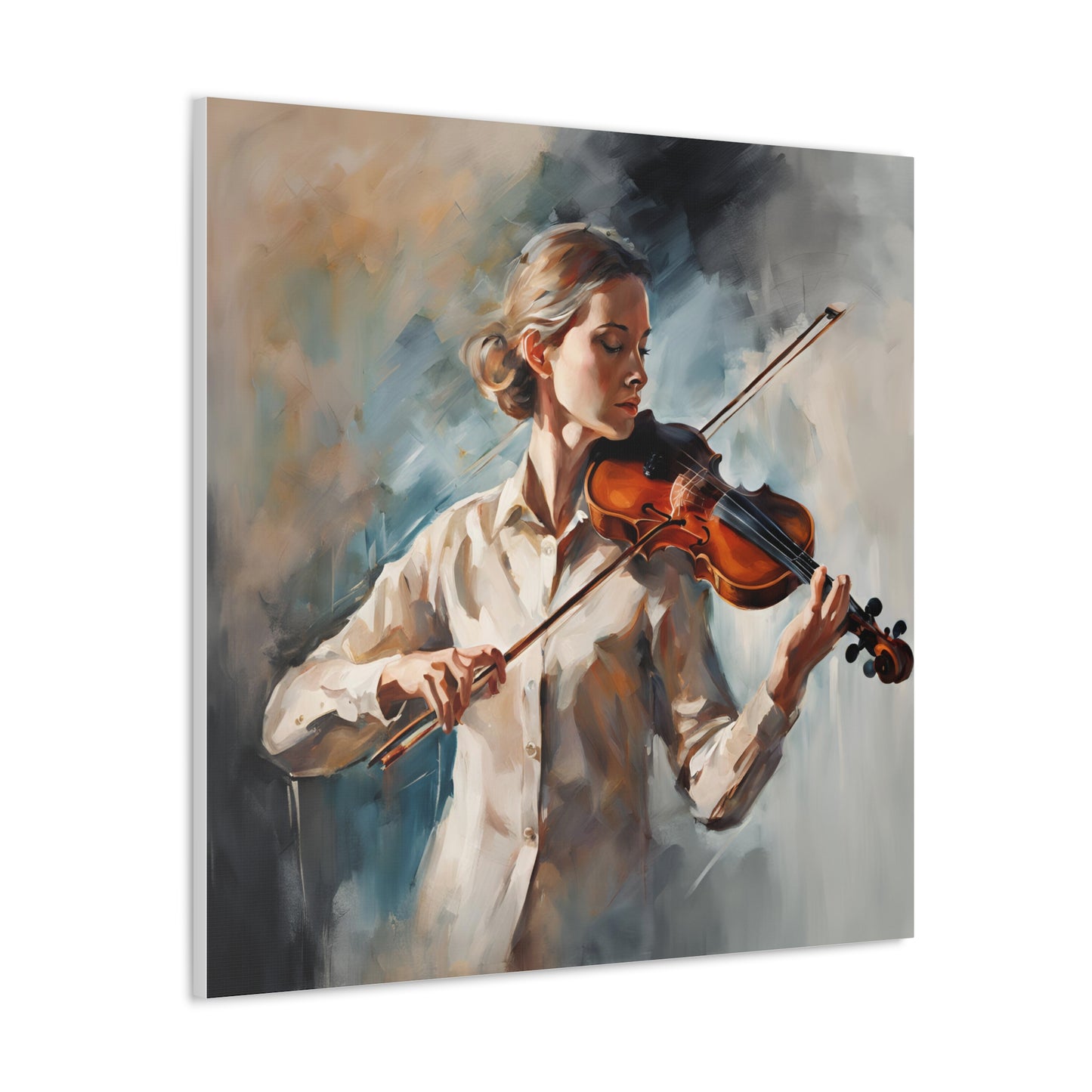 A Musician Playing a Violin Canvas Gallery Wrap - Perfect Wall Art for Music Lovers