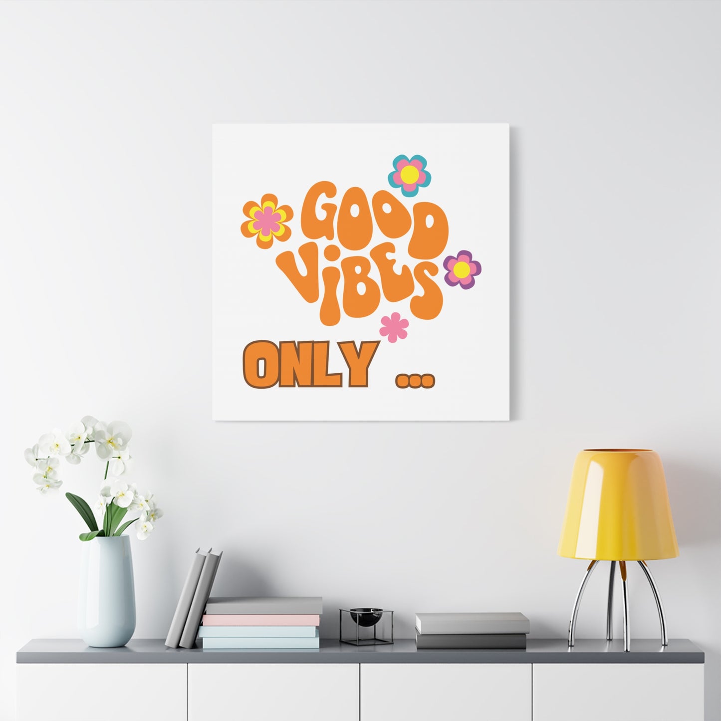 Good Vibes Only Wall Art - Colorful Matte Canvas