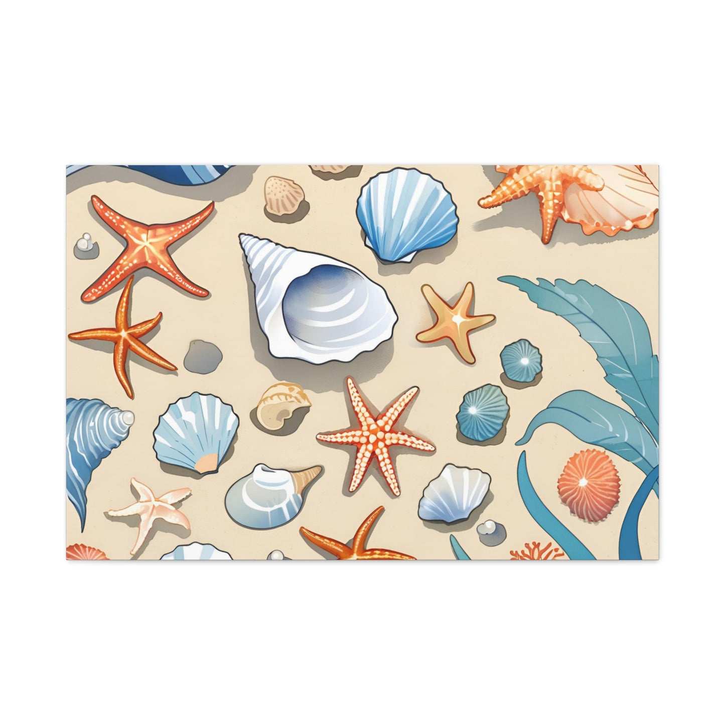 Coastal Seashell Canvas Gallery Wrap - Nautical Wall Art for Beach Lovers