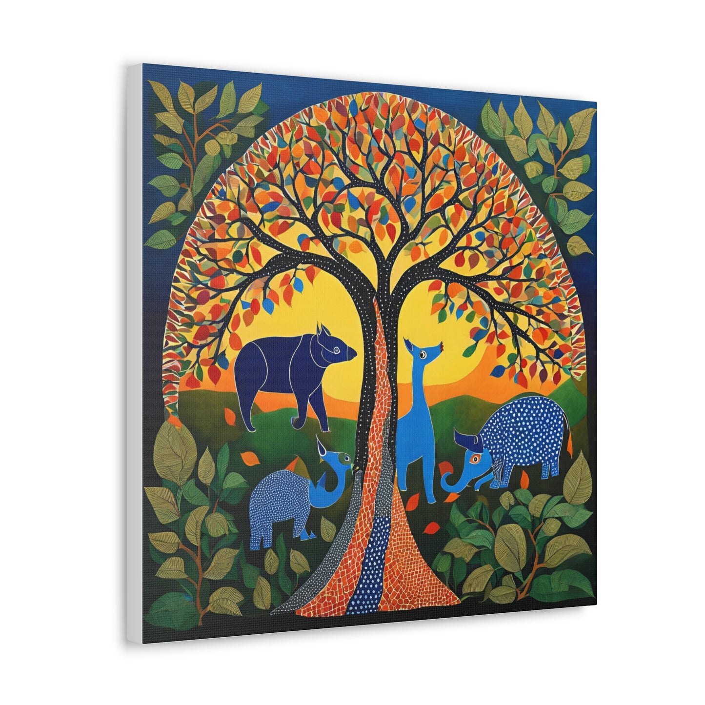 Vibrant Animal Canvas Gallery Wrap - Colorful Wildlife Art for Nature Lovers