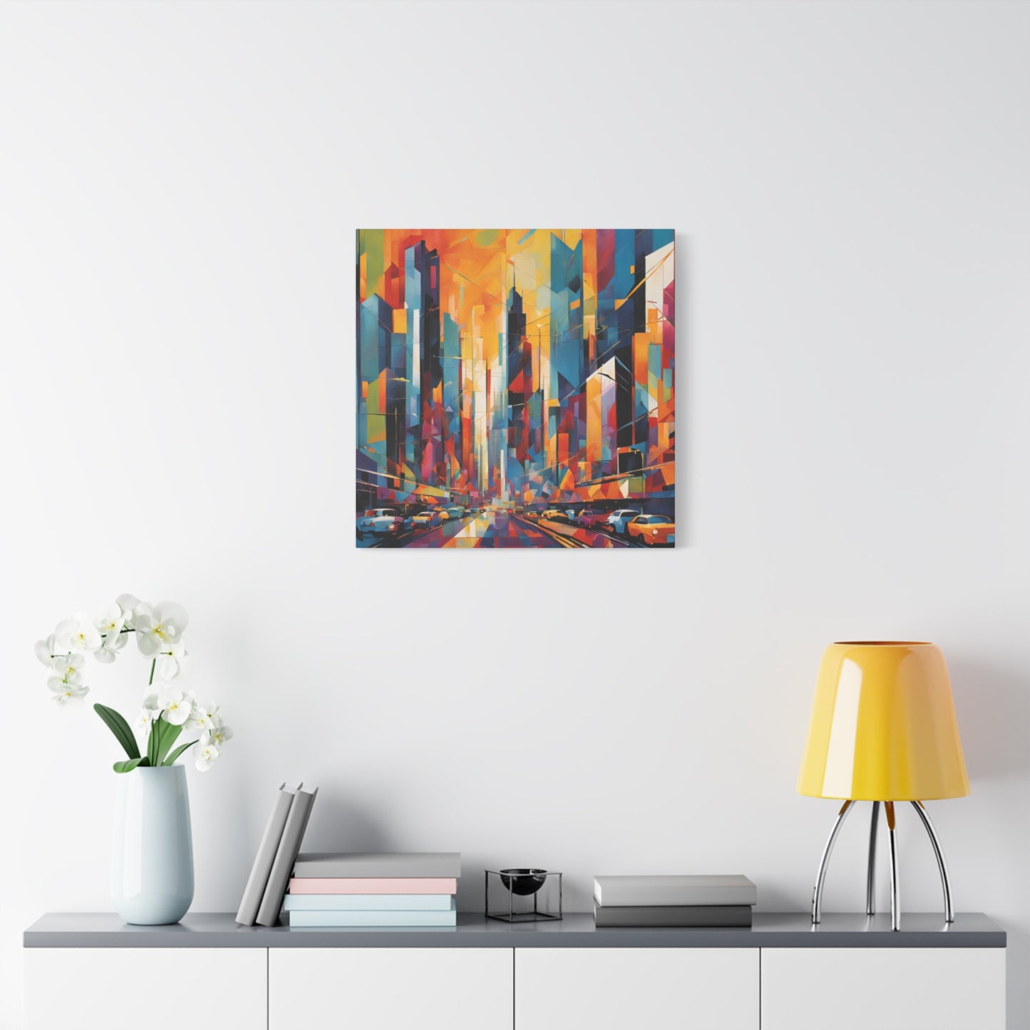 Vibrant Cityscape Canvas Print - Modern Wall Art for Urban Lovers