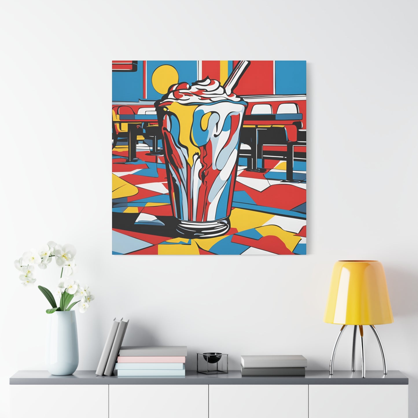 Retro Milkshake Canvas Wall Art – Fun & Vibrant Diner-Inspired Decor