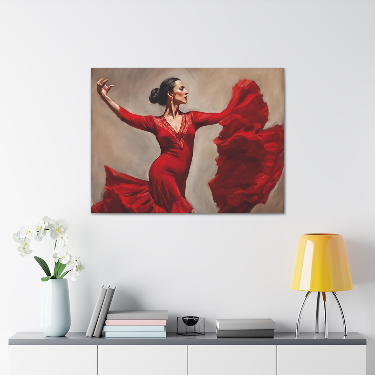 Elegant Flamenco Dancer Canvas Gallery Wrap - Vibrant Wall Art for Dance Lovers