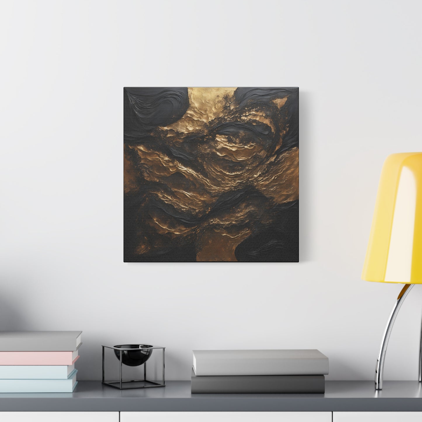 Abstract Gold Wave Canvas Art | Modern Home Decor