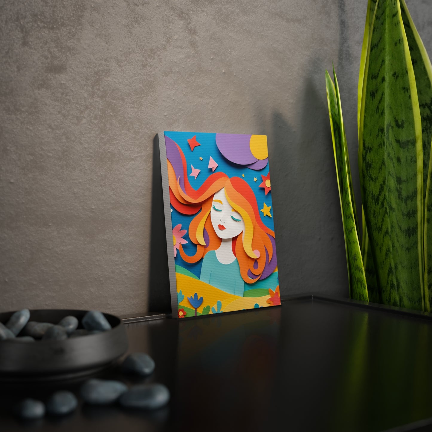 Colorful Canvas Photo Tile - Whimsical Floral Art