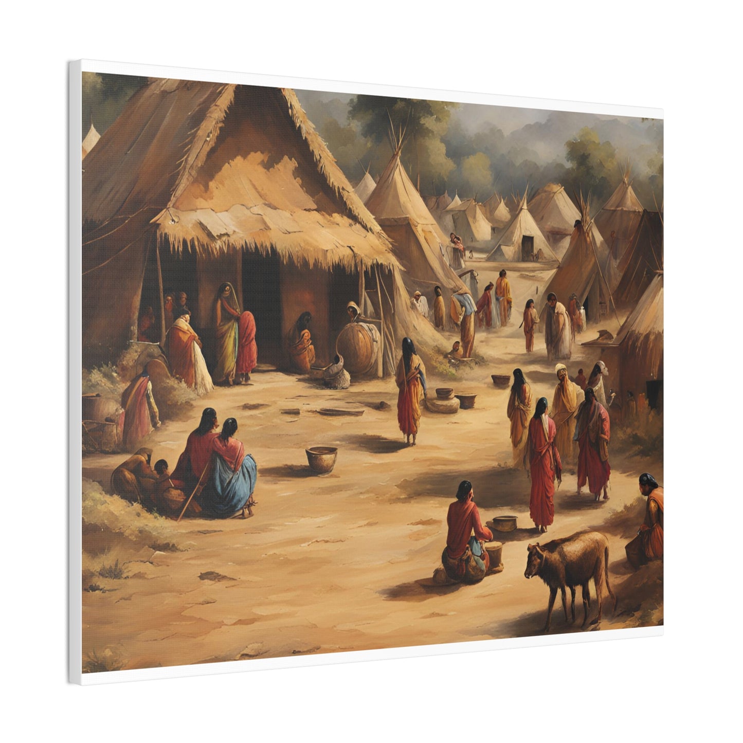 Cultural Heritage Canvas Print - Vivid Community Scene