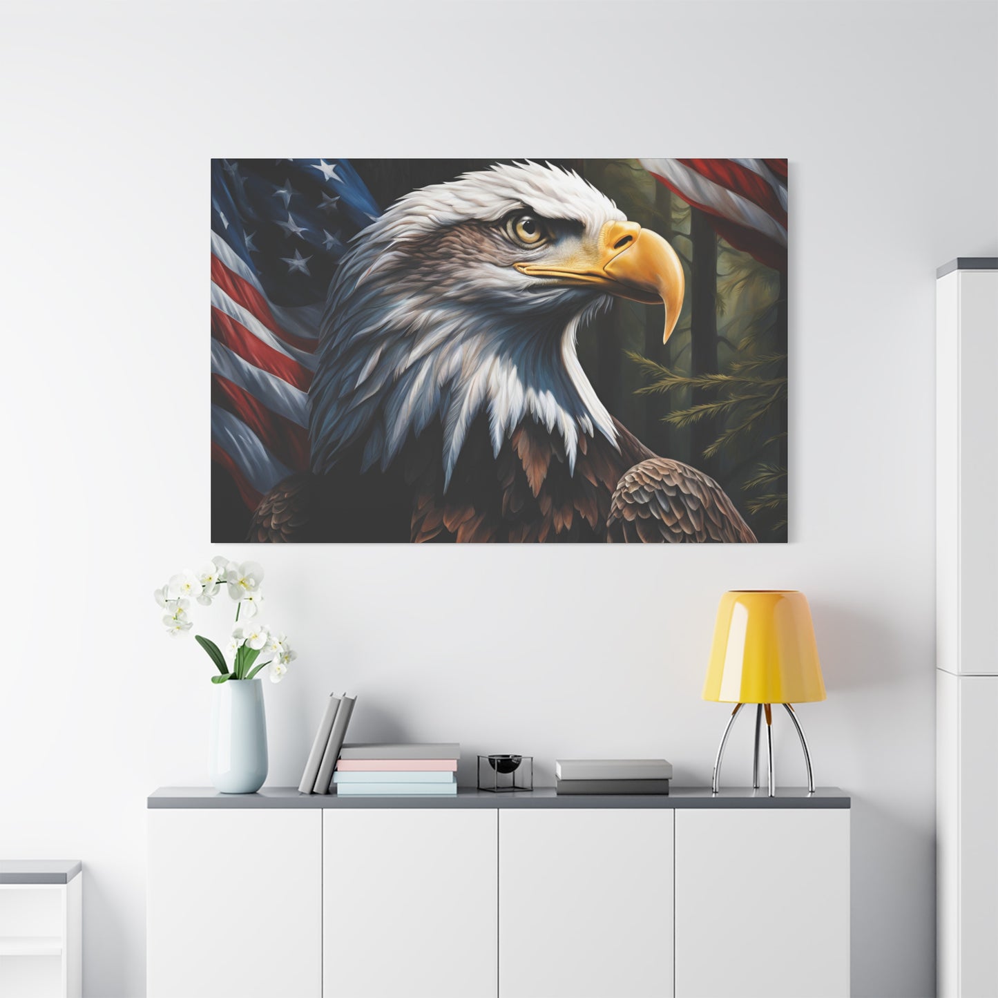 Patriotic Eagle Canvas Wall Art – Inspiring American Pride Home Decor