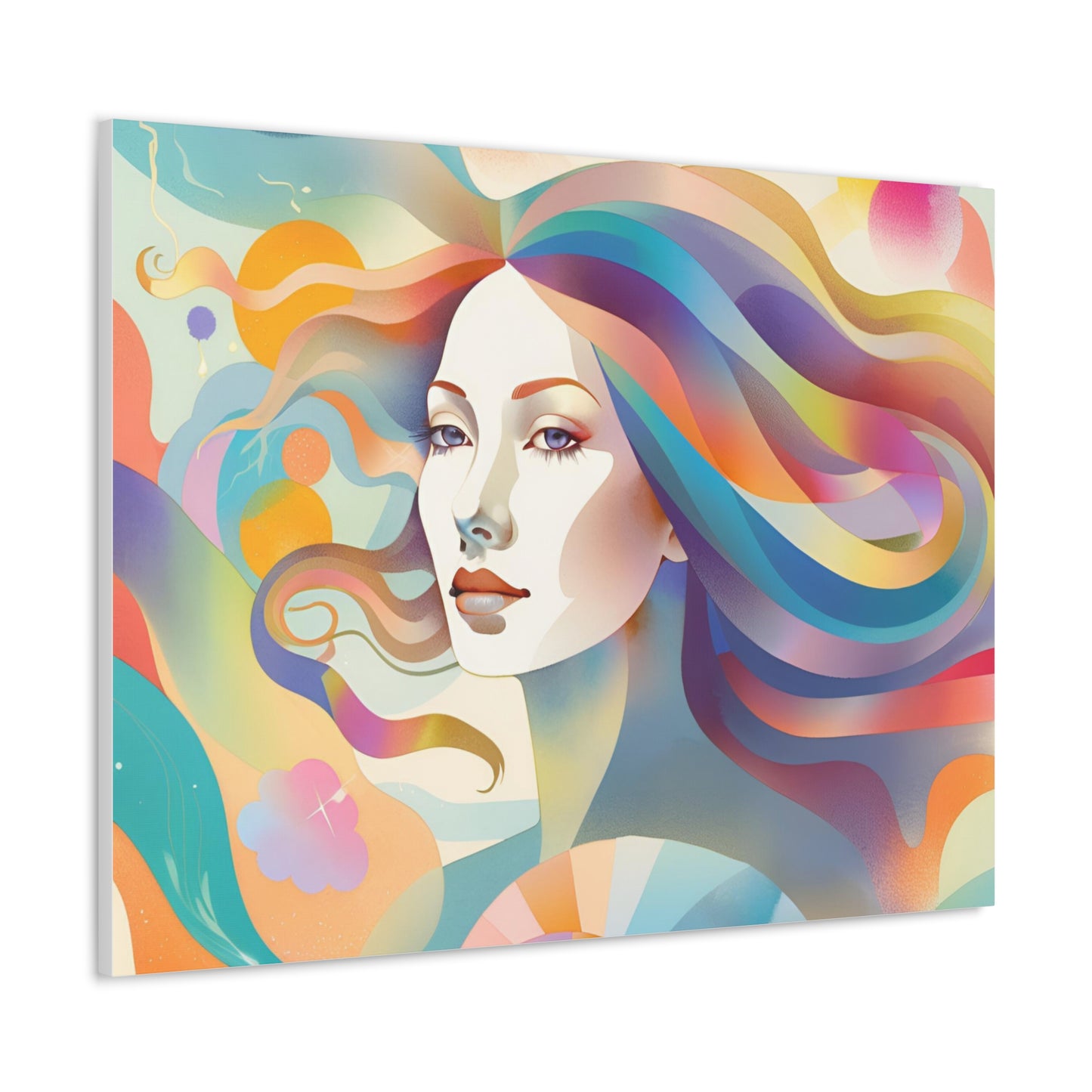 Canvas Gallery Wrap - Abstract Woman Colorful Wall Art