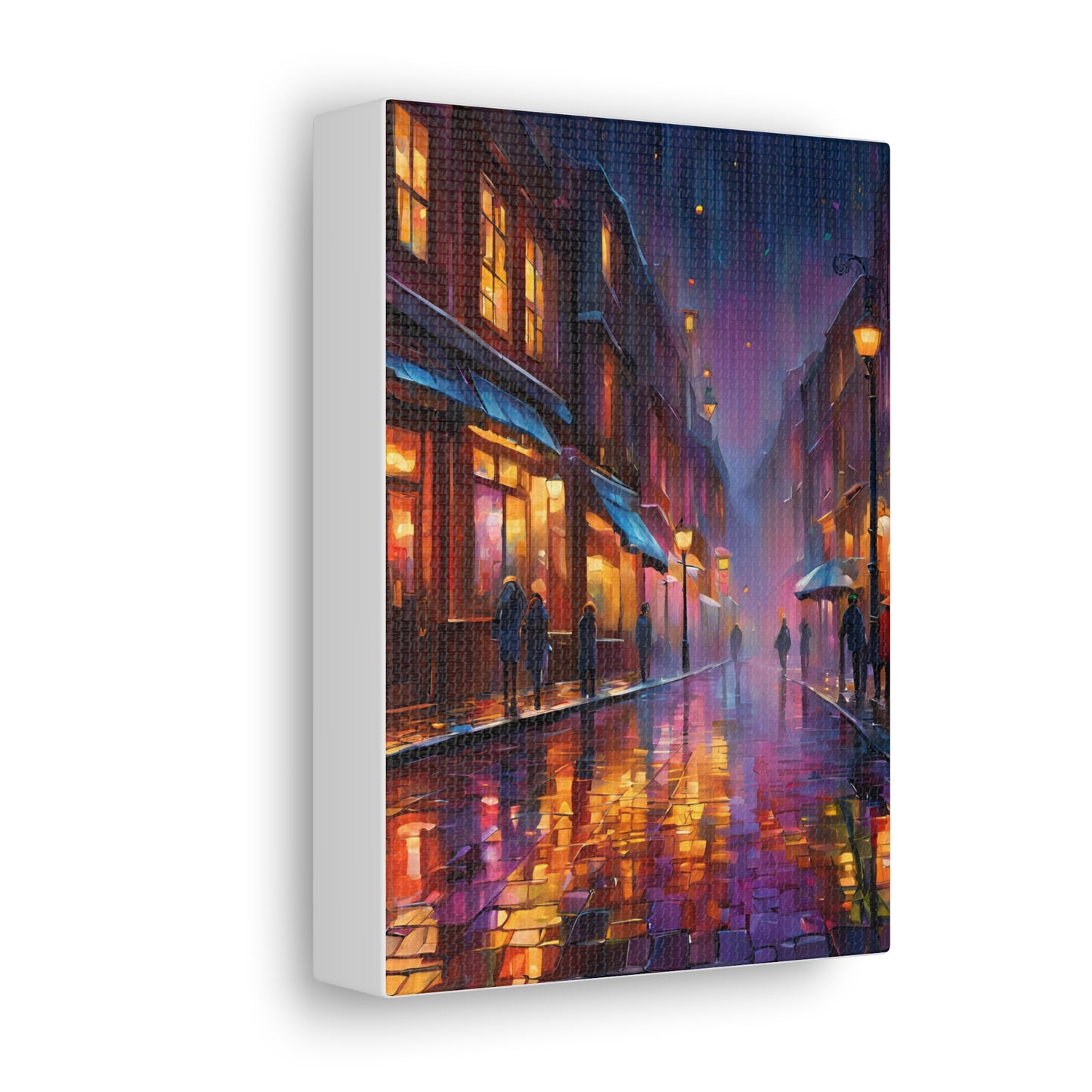 A Rainy Evening in the City Canvas Gallery Wraps - Urban Nightscape Art