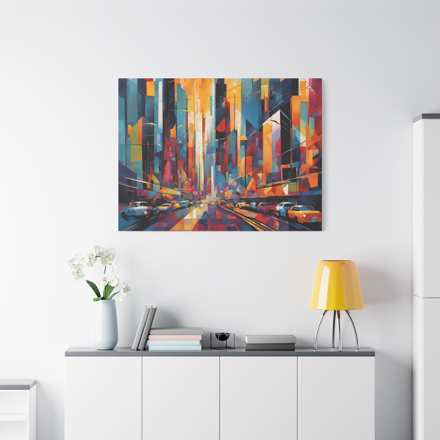 Vibrant Cityscape Canvas Print - Modern Wall Art for Urban Lovers