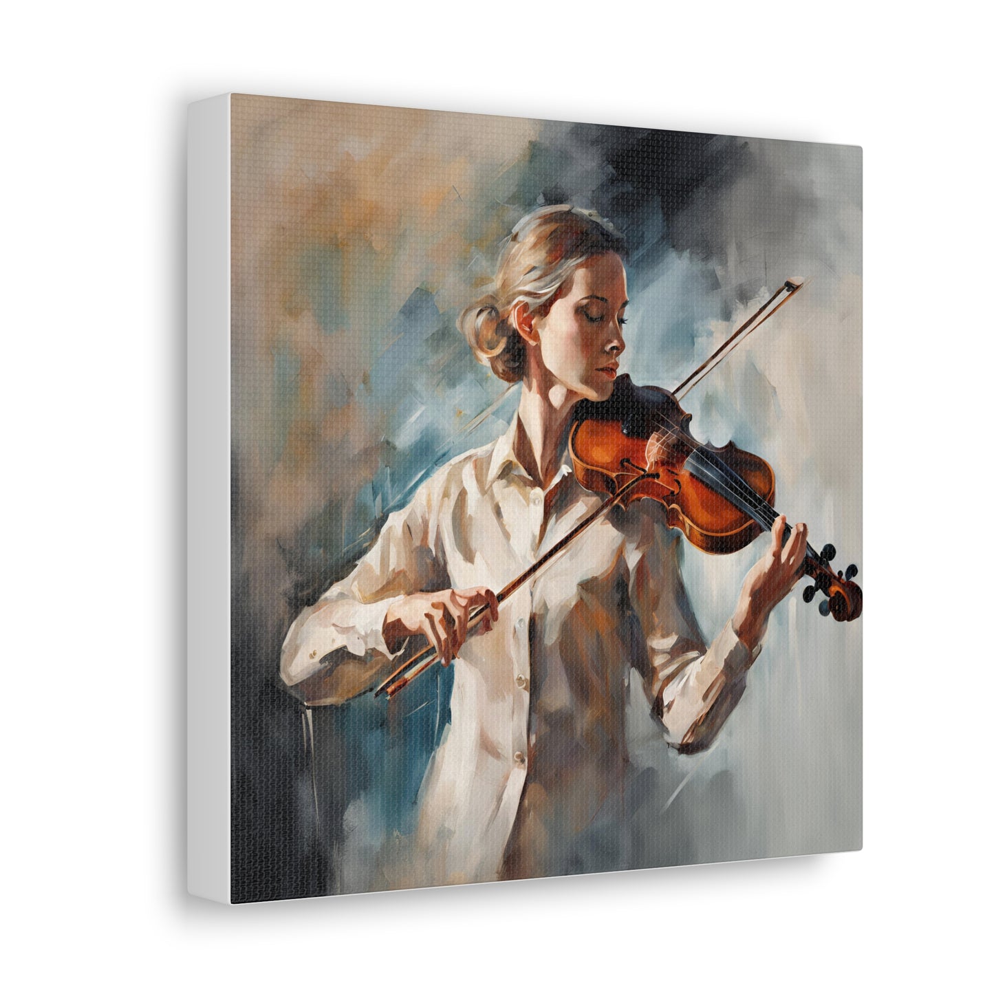 A Musician Playing a Violin Canvas Gallery Wrap - Perfect Wall Art for Music Lovers