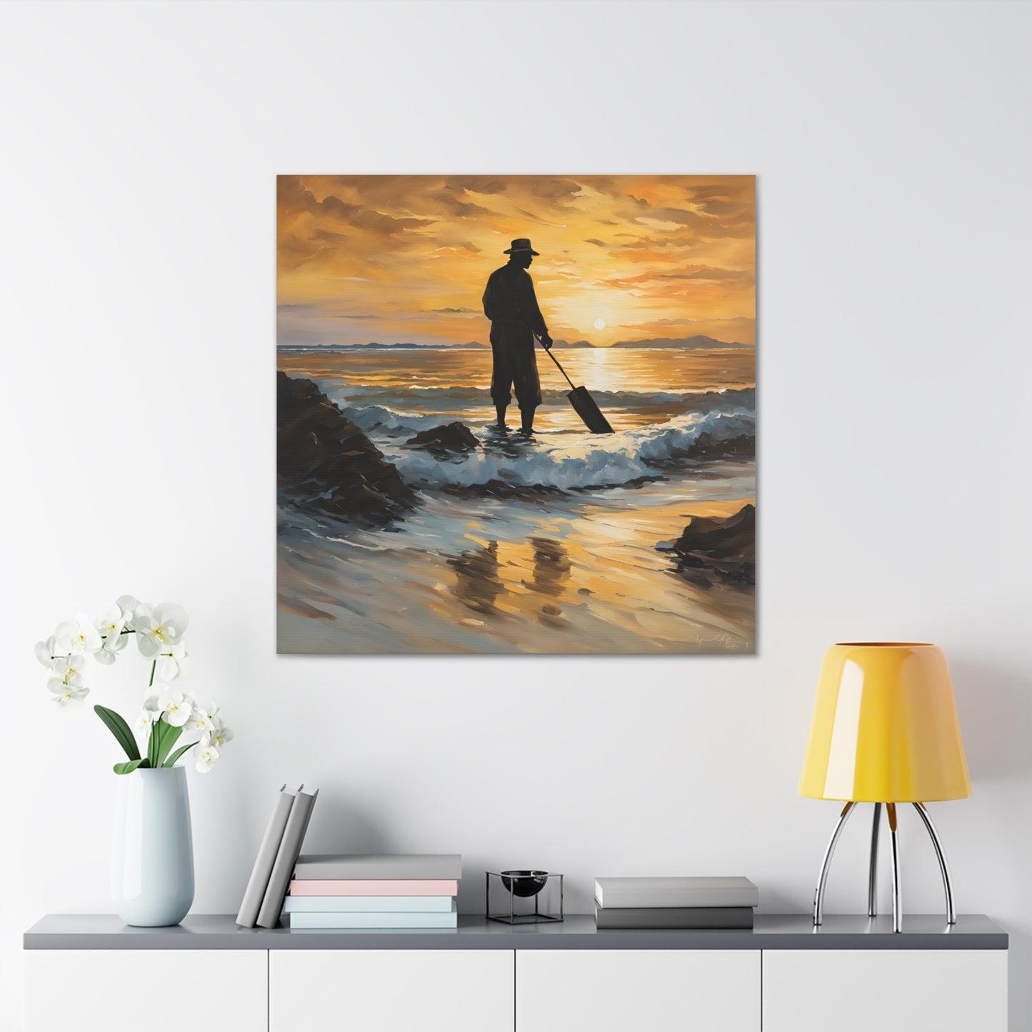 A Fisherman at Sunset