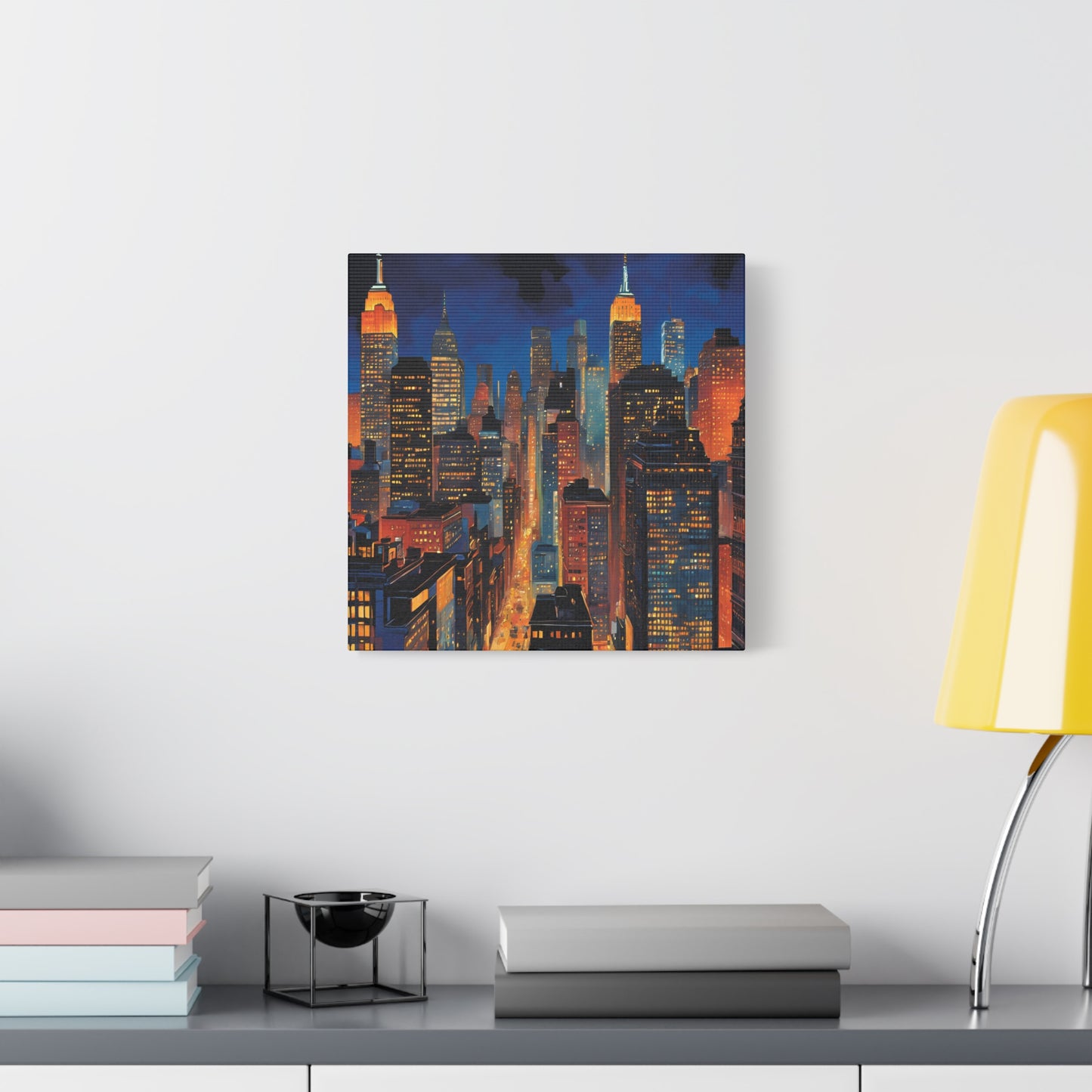 New York City Nightscape Matte Canvas Print – Stunning Skyline Art for Home & Office