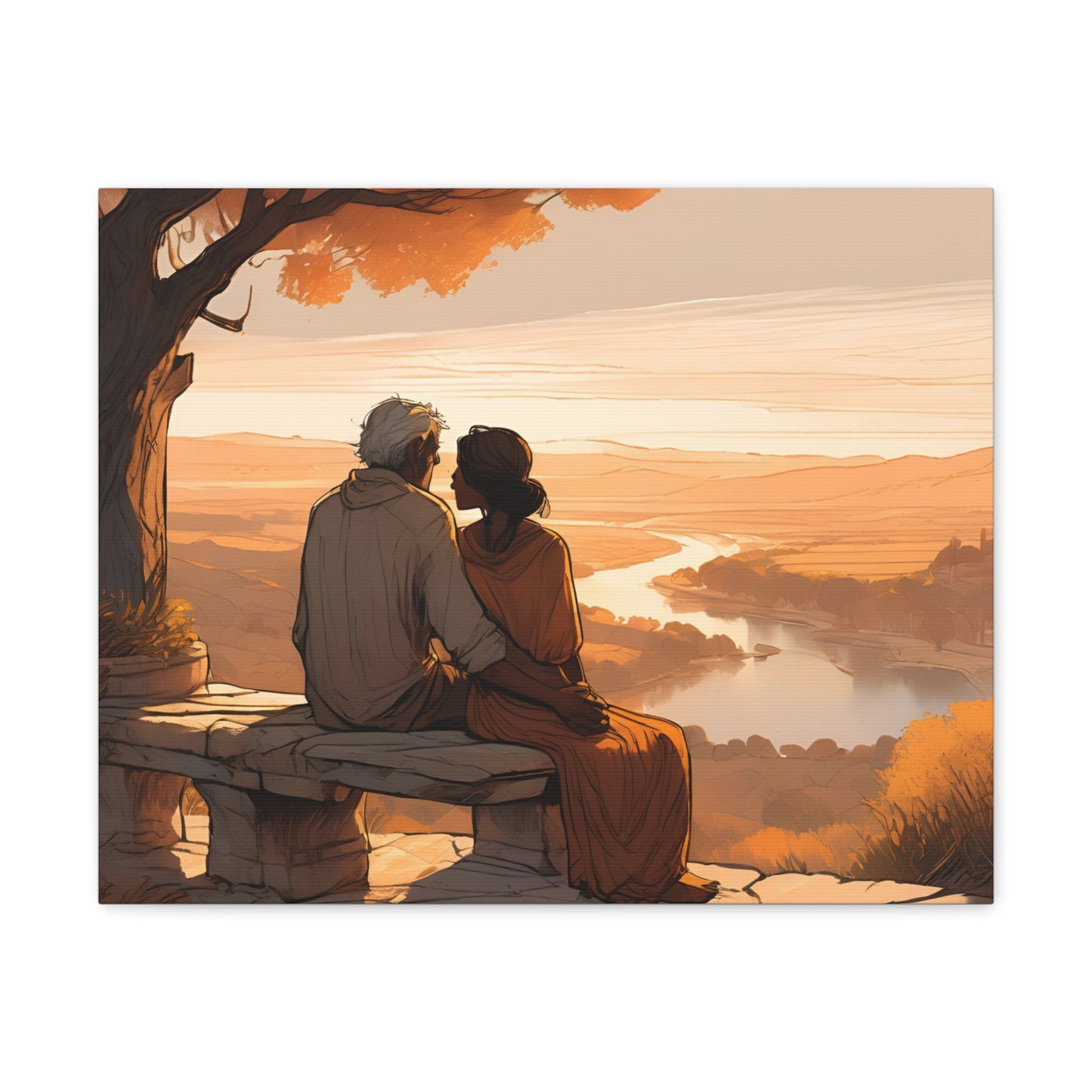 Romantic Canvas Gallery Wrap - Sunset Couple Wall Art