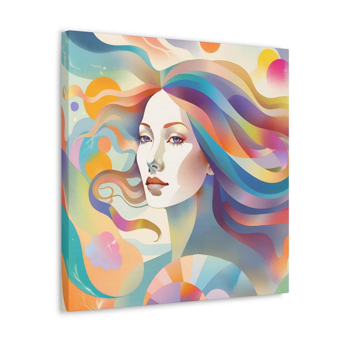 Canvas Gallery Wrap - Abstract Woman Colorful Wall Art