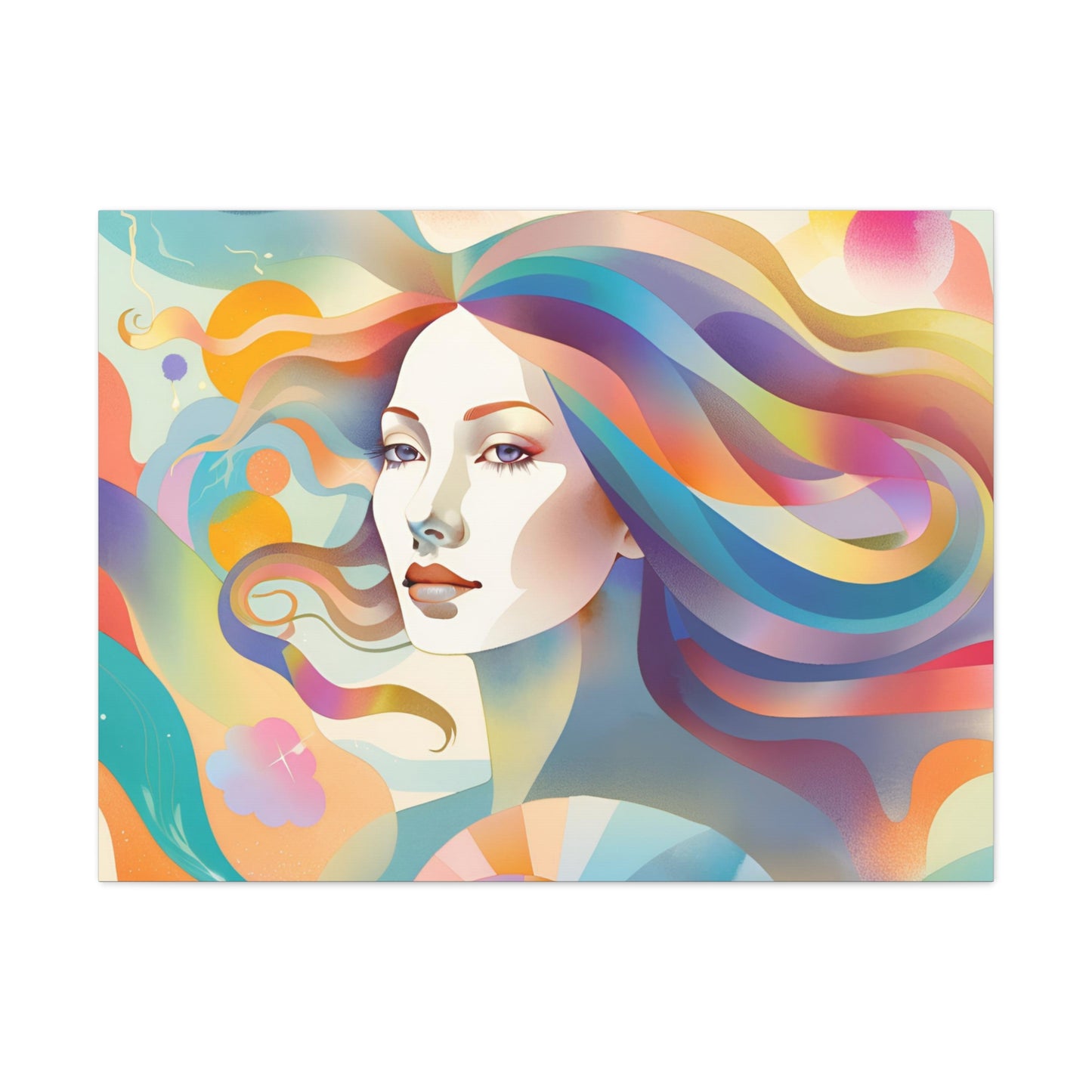 Canvas Gallery Wrap - Abstract Woman Colorful Wall Art