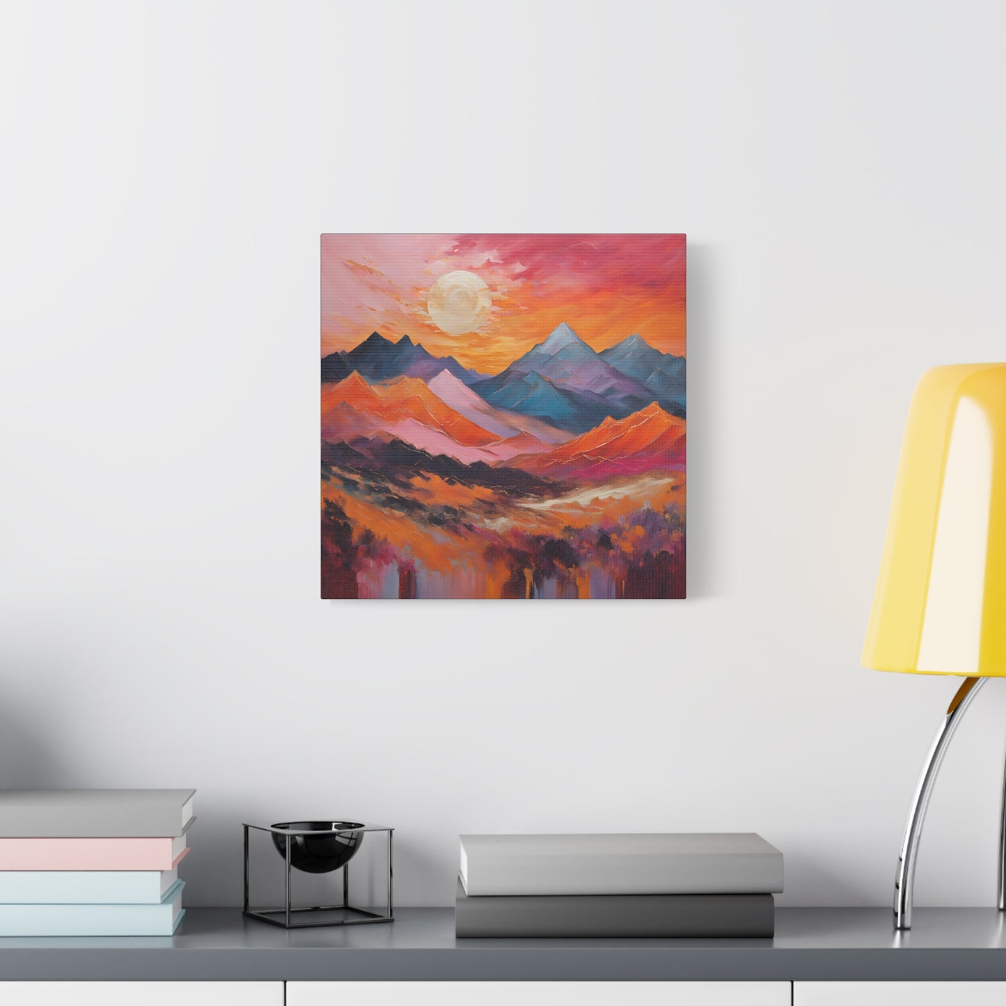 Mountain Sunset Canvas Art - Vibrant Landscape Wall Decor | Crafted Canvass