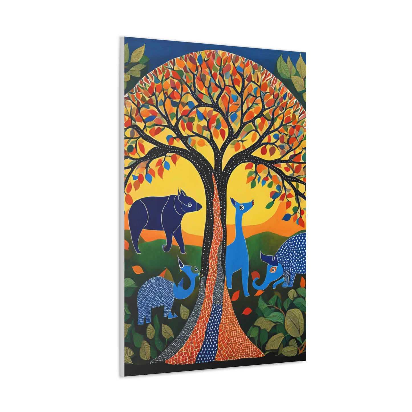 Vibrant Animal Canvas Gallery Wrap - Colorful Wildlife Art for Nature Lovers