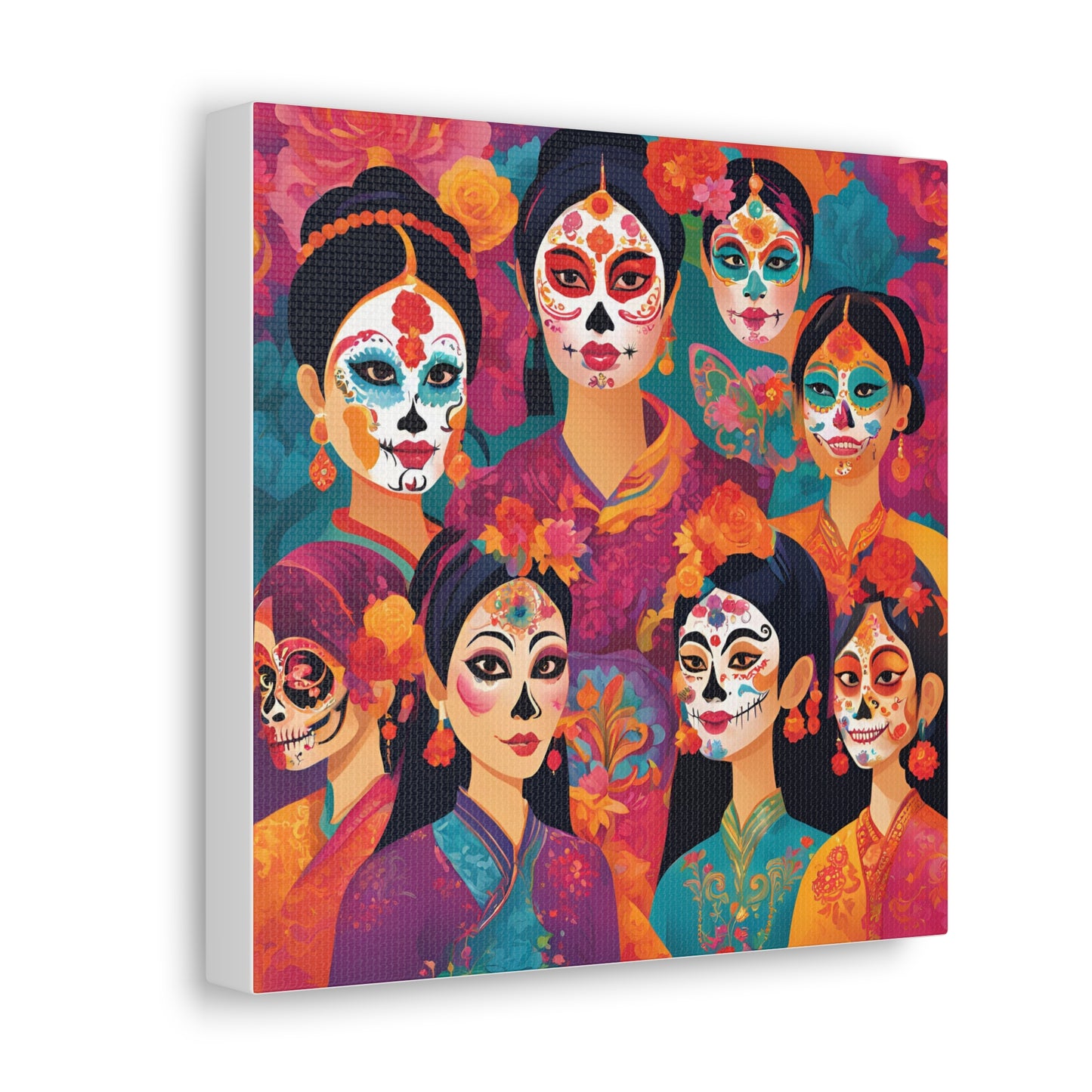 Vibrant Day of the Dead Canvas Gallery Wraps - Celebrating Life and Heritage