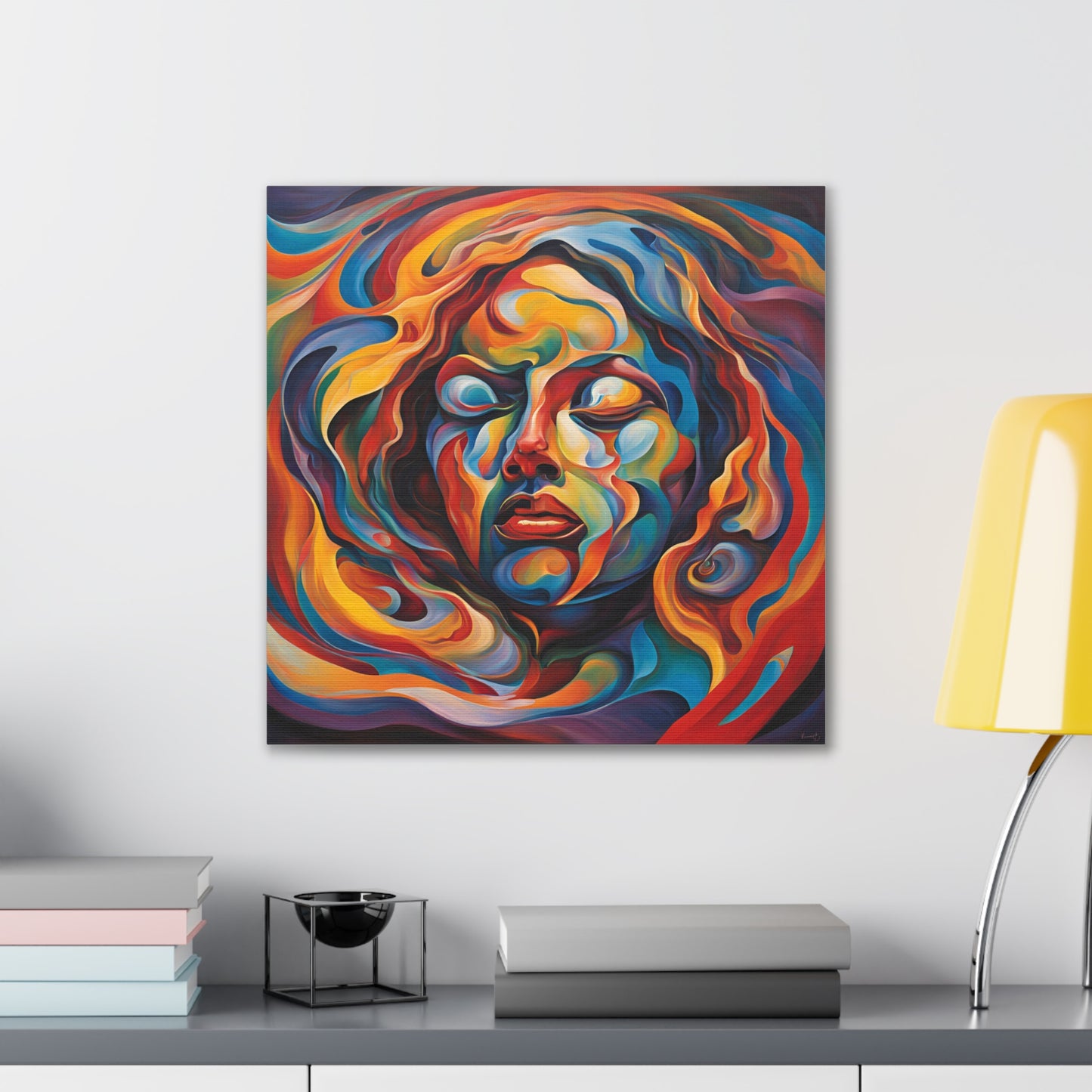 Vibrant Expressionism Canvas Art - Stretched 0.75" - Colorful Face Design