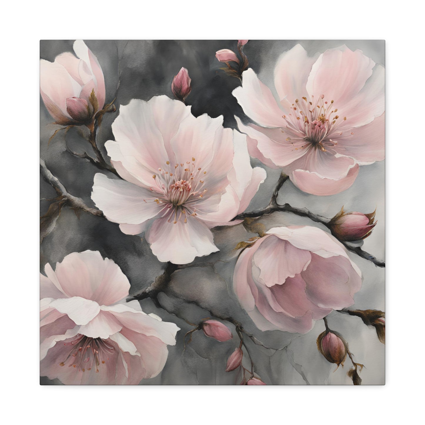 Cherry Blossom Matte Canvas Art – Elegant Floral Wall Décor | Crafted Canvass