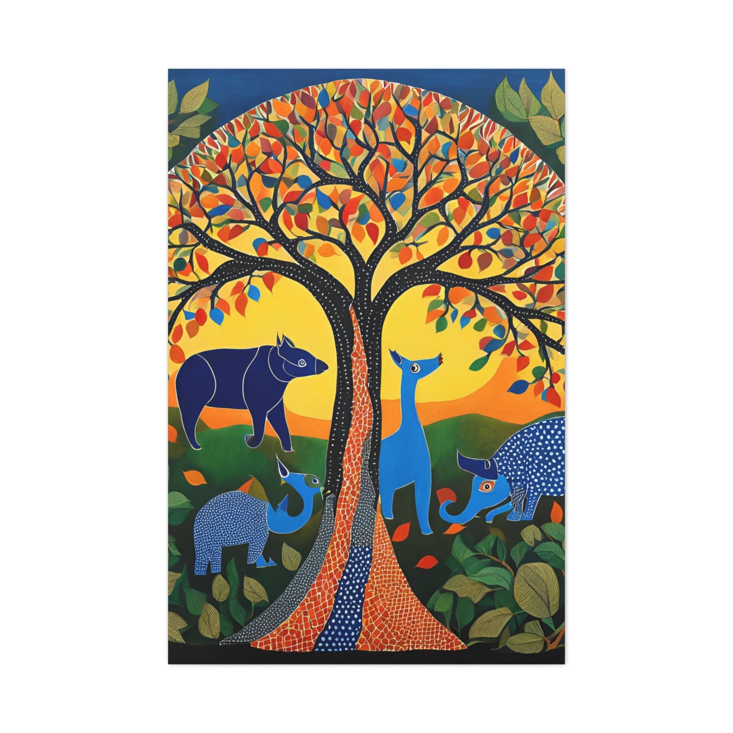 Vibrant Animal Canvas Gallery Wrap - Colorful Wildlife Art for Nature Lovers