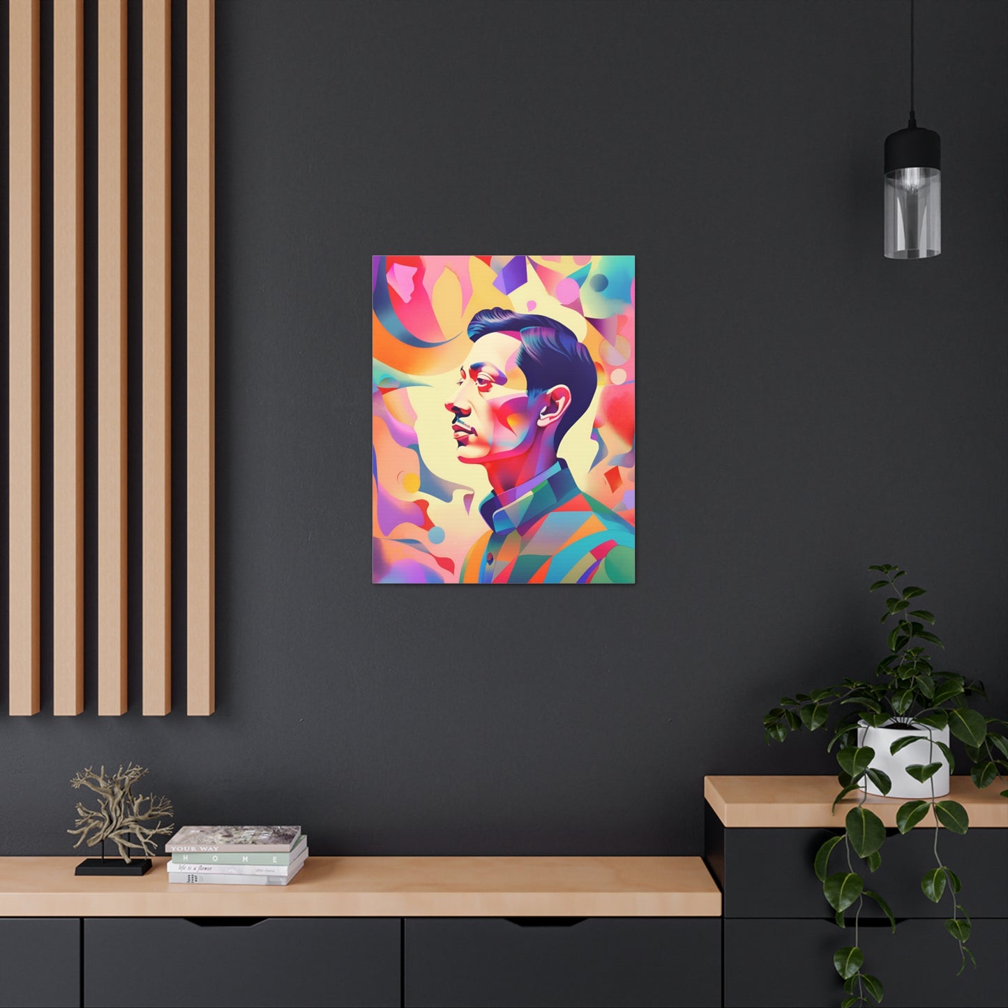 Vibrant Canvas Gallery Wrap - Abstract Male Portrait Art