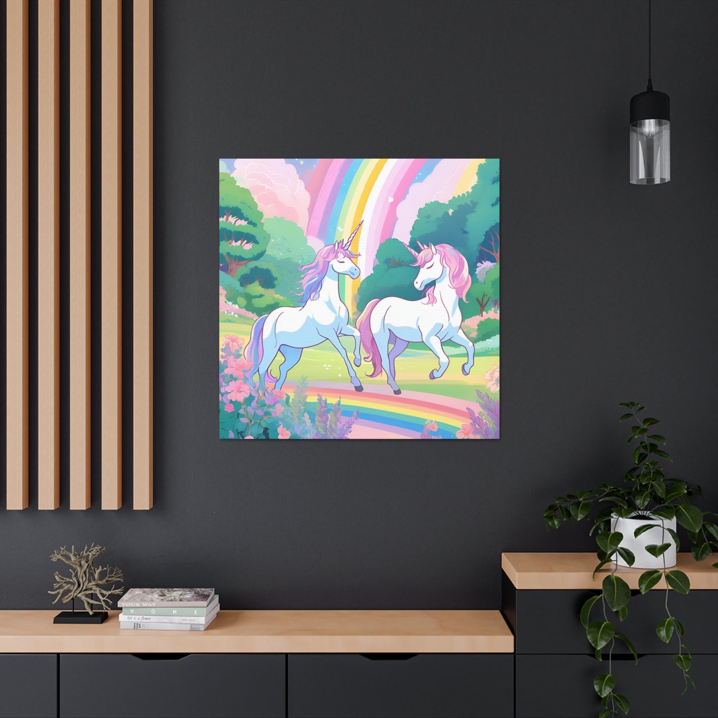 Magical Unicorn Canvas Gallery Wraps - Whimsical Art for Kids' Rooms