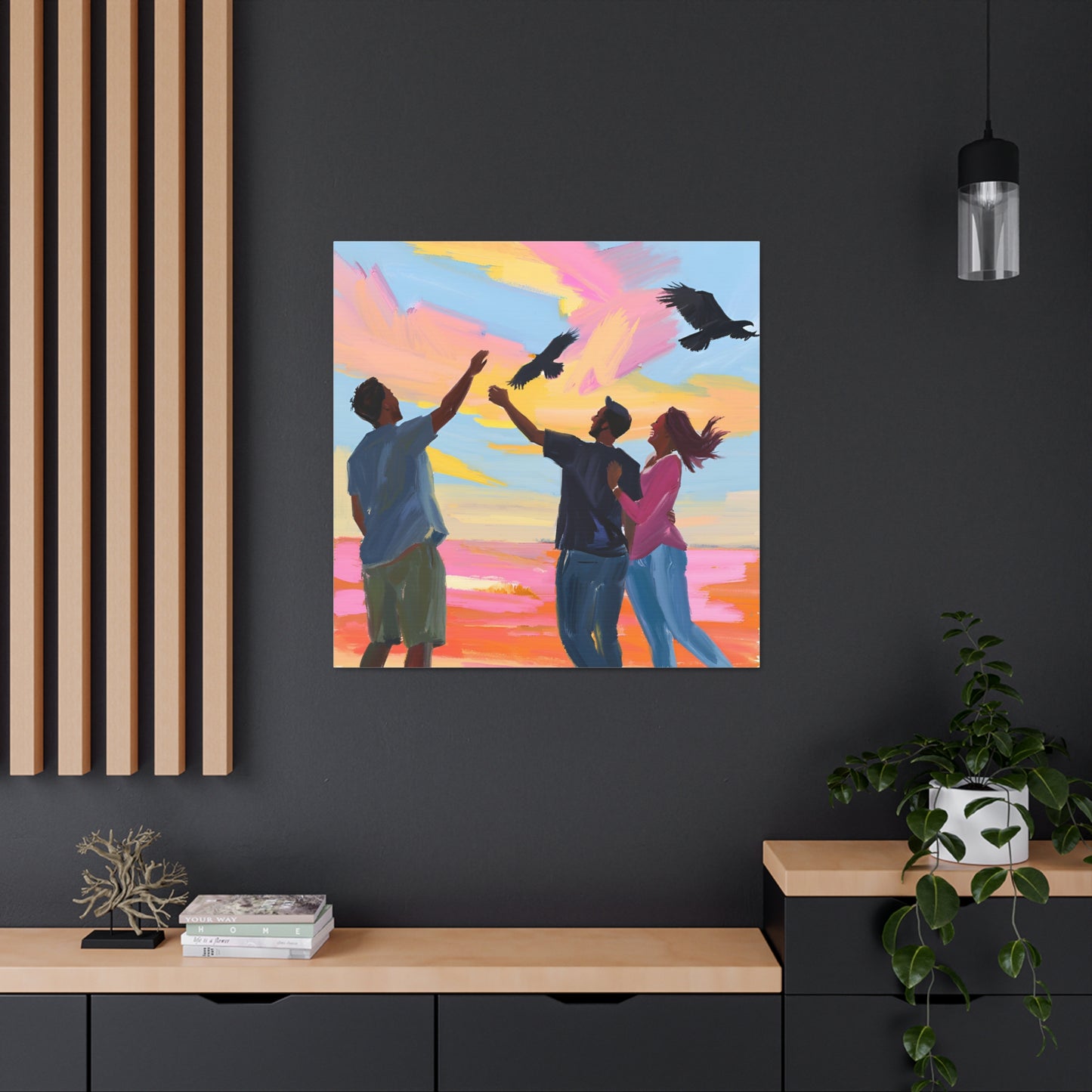 Colorful Canvas Gallery Wraps - Family Bonding & Freedom Art Joyful