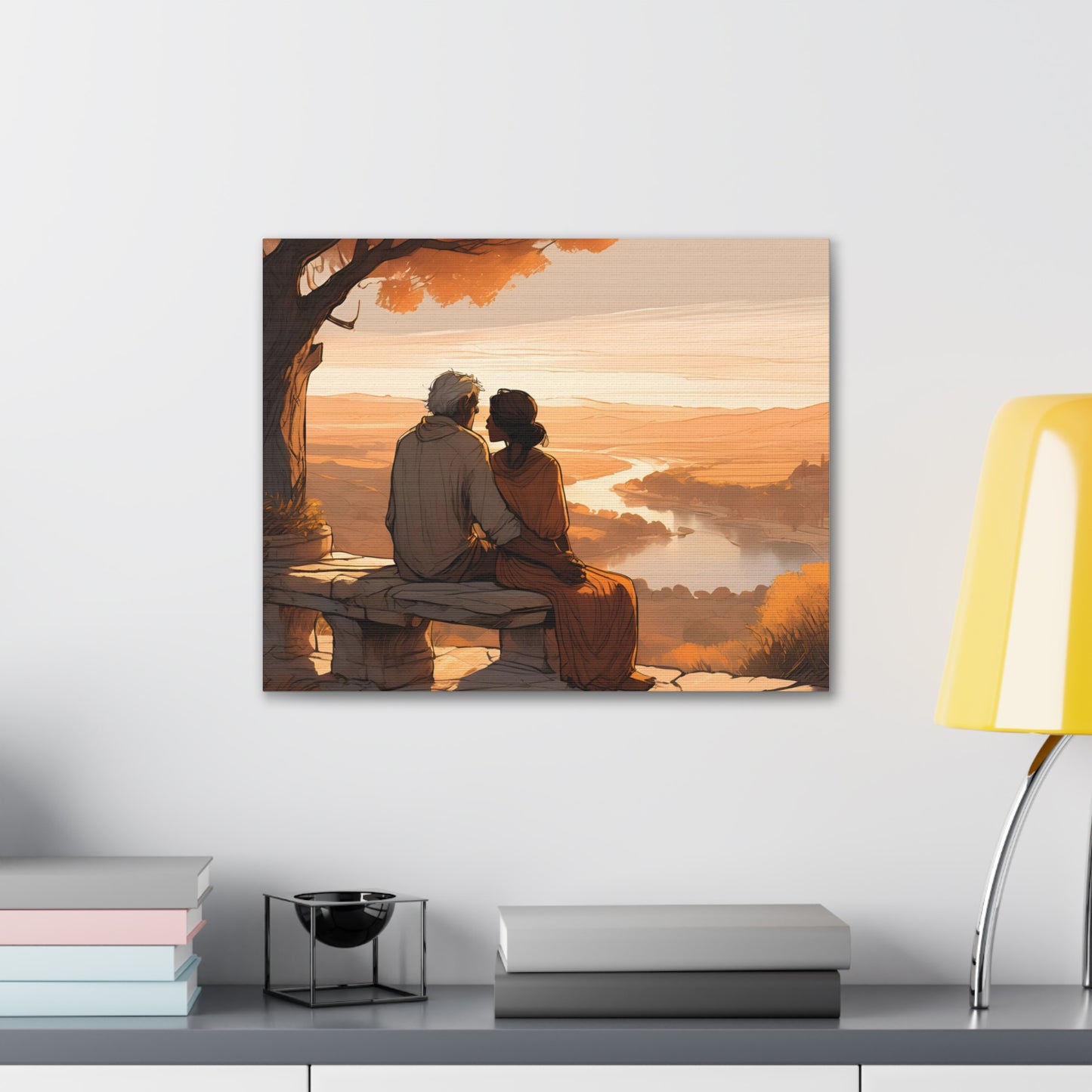 Romantic Canvas Gallery Wrap - Sunset Couple Wall Art