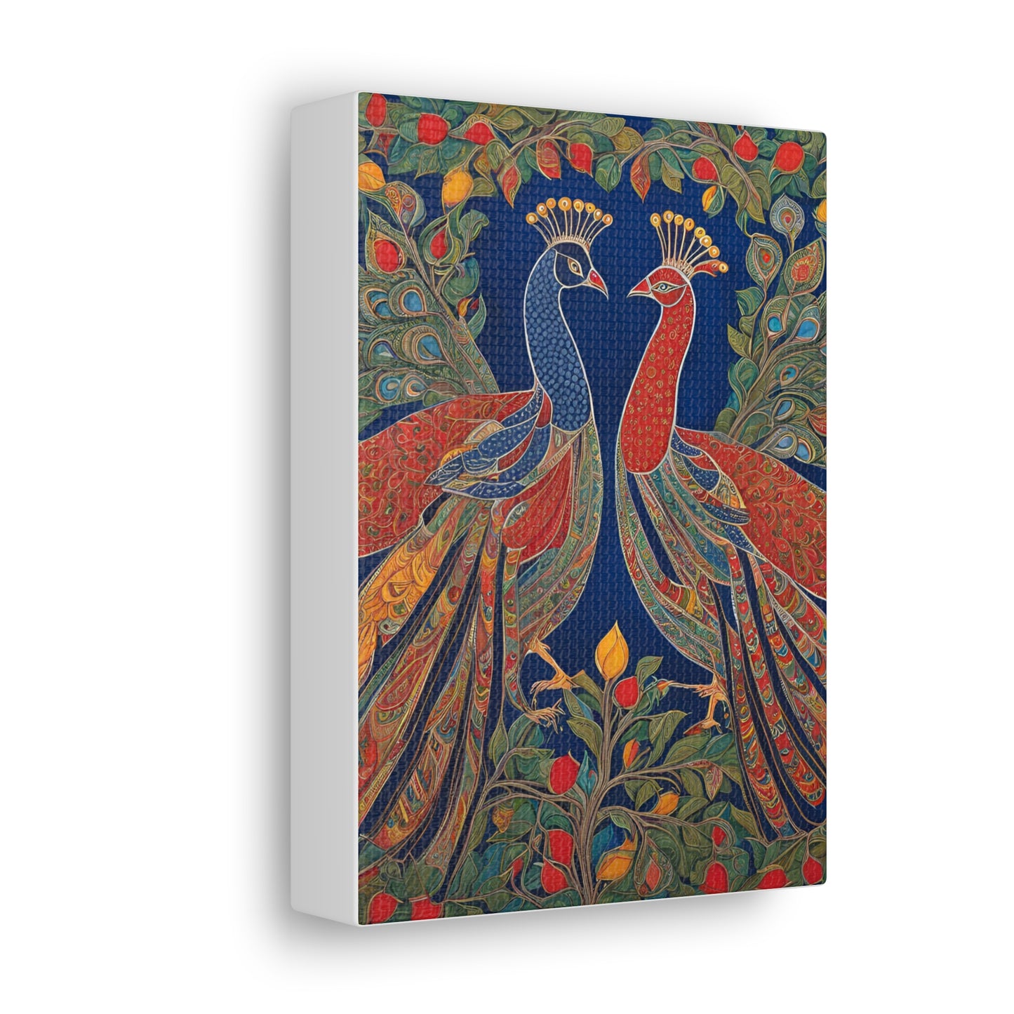 Peacock Love Canvas Gallery Wraps - Vibrant Wall Art for Home Décor Madhubani Art