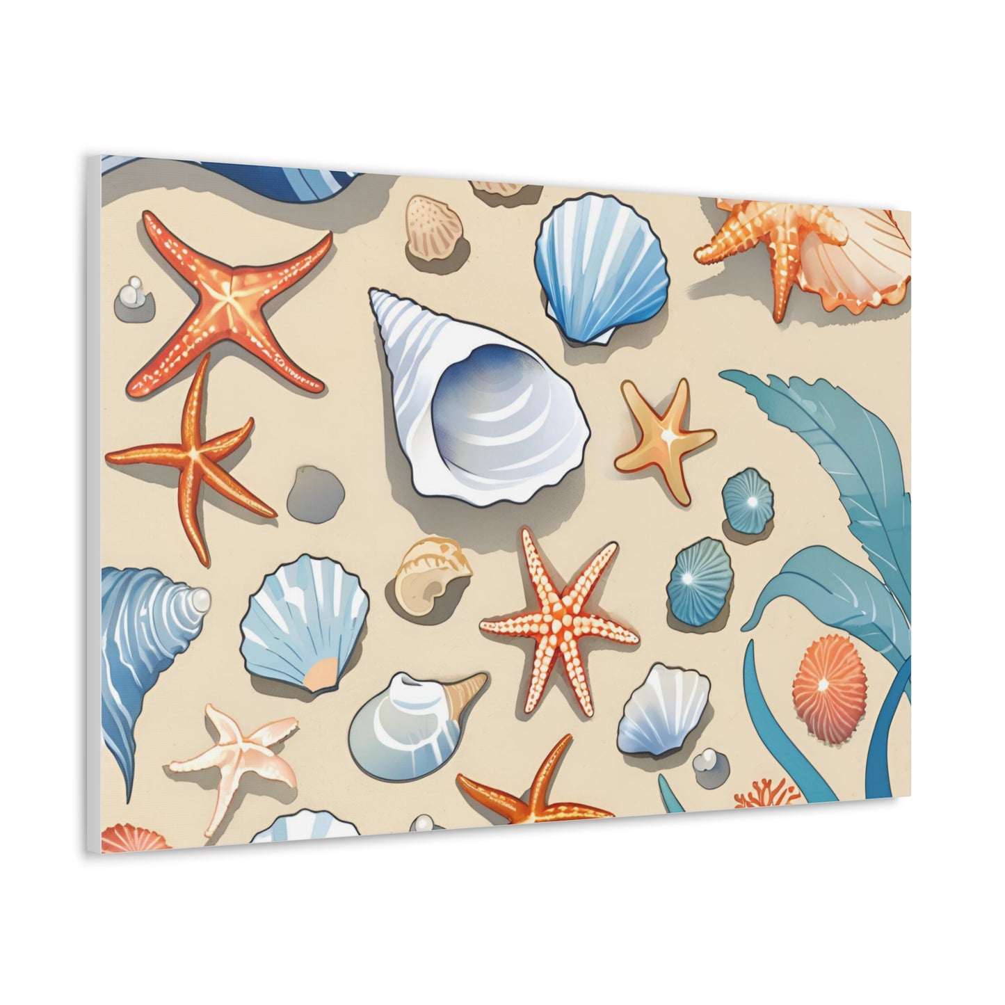 Coastal Seashell Canvas Gallery Wrap - Nautical Wall Art for Beach Lovers