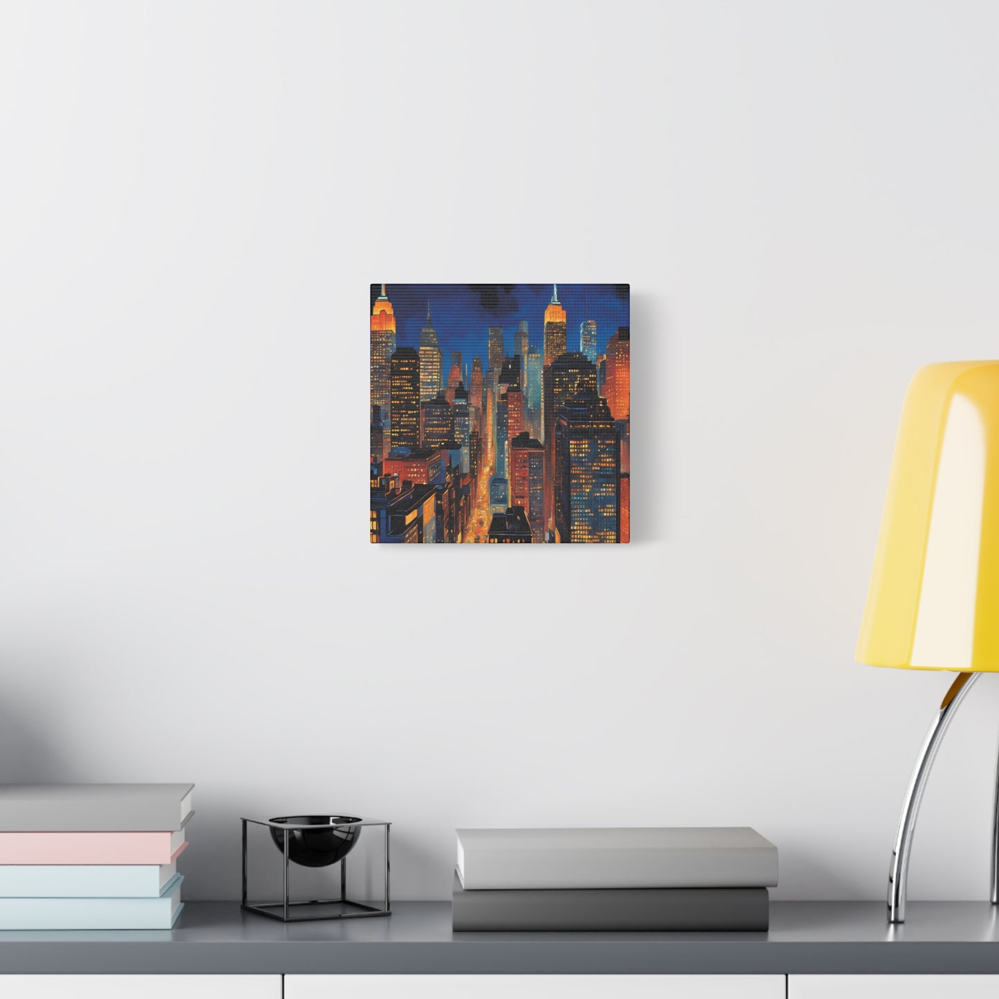 New York City Nightscape Matte Canvas Print – Stunning Skyline Art for Home & Office