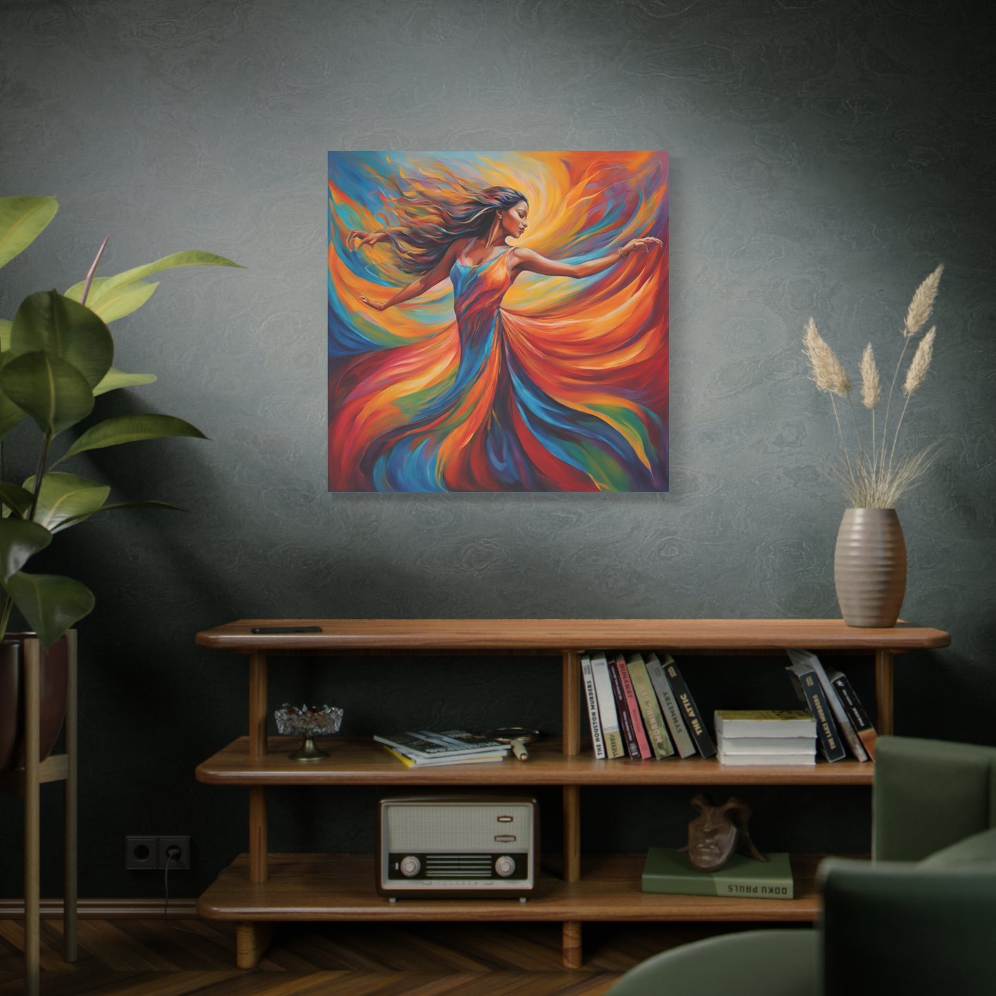 Vibrant Dance Canvas Art - Colorful Stretched Wall Decor Figurative