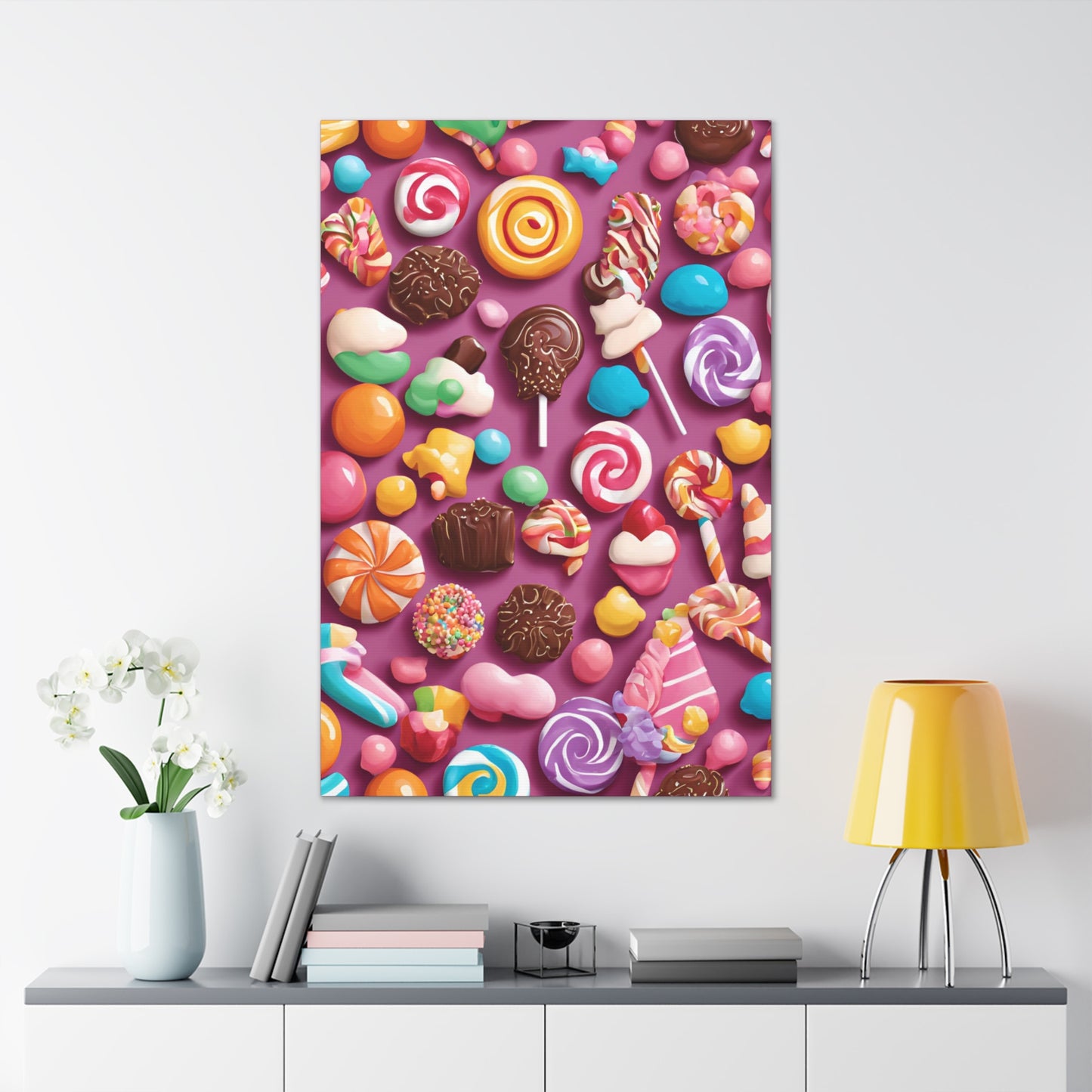 Canvas Gallery Wraps - Candy-Themed Sweet Treat Wall Art for Decor Lovers