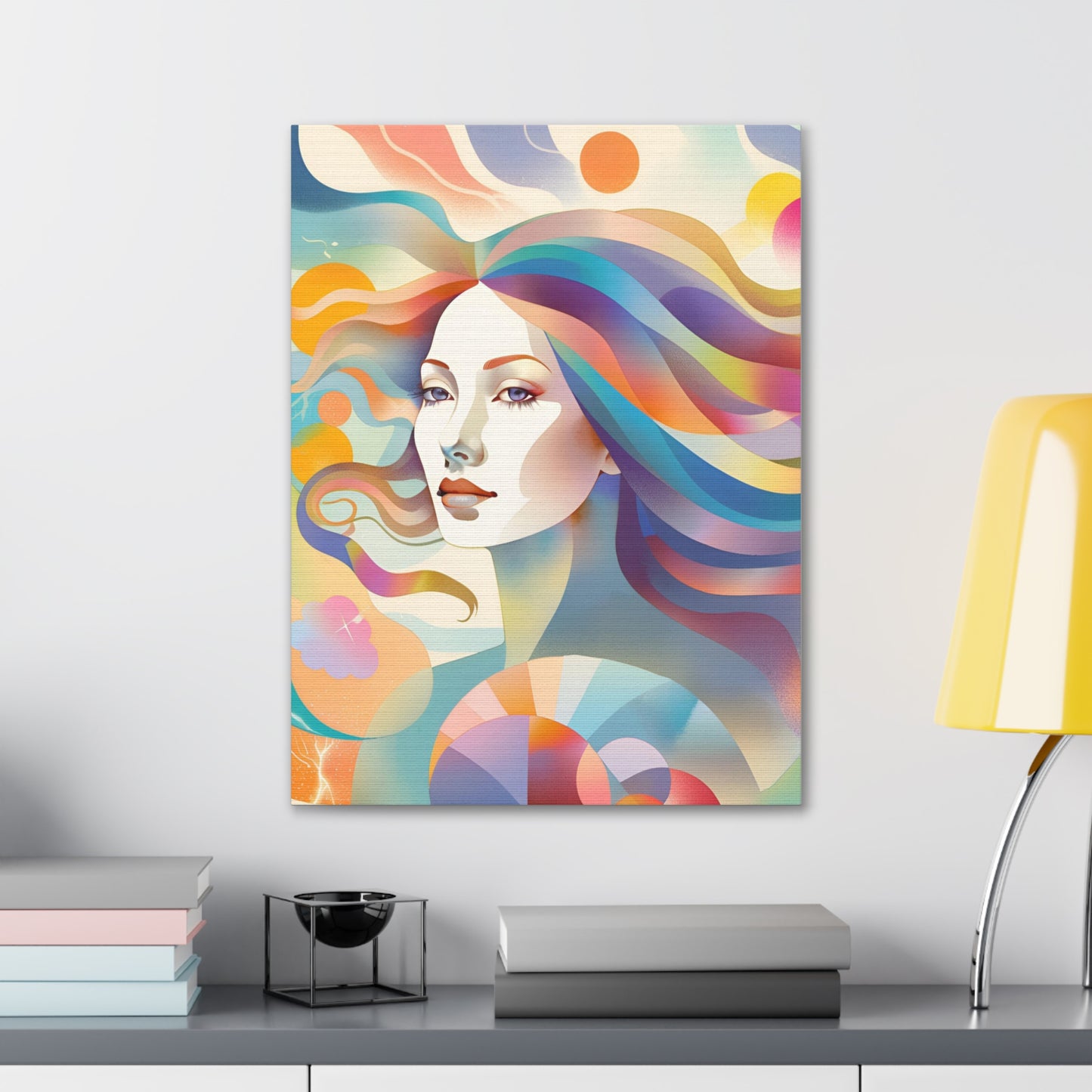 Canvas Gallery Wrap - Abstract Woman Colorful Wall Art